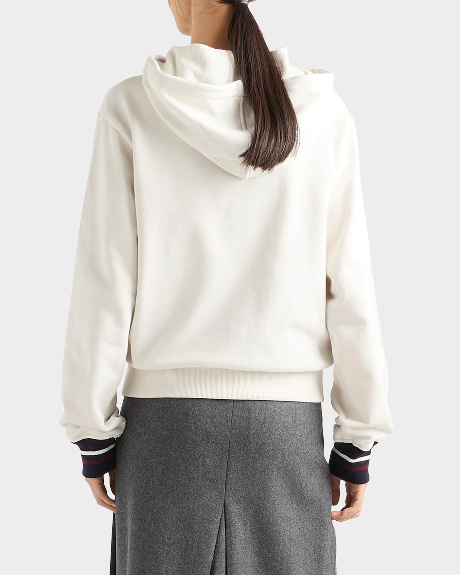 Prada Cotton Fleece Zip-Front Hoodie | Neiman Marcus