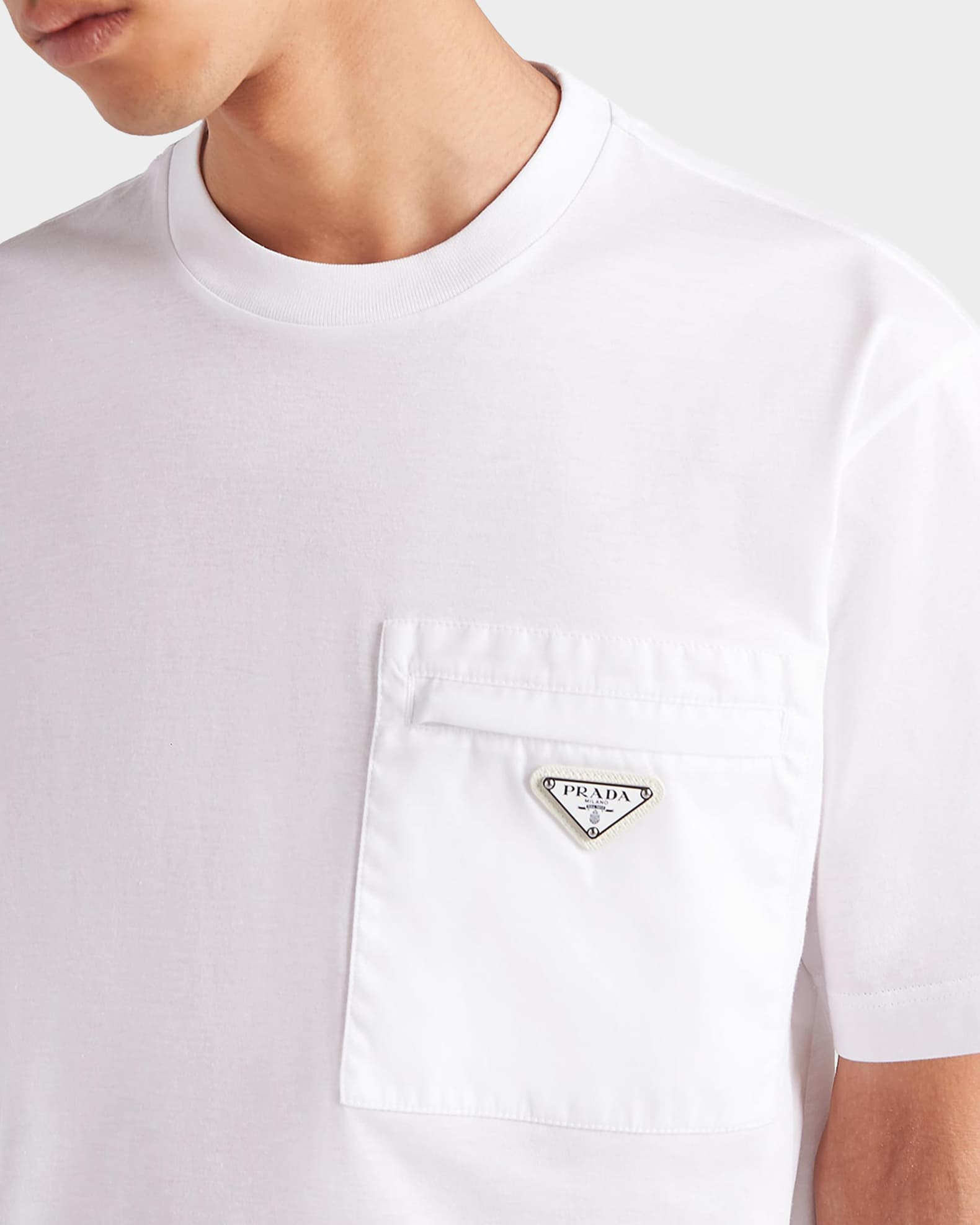 Prada Men's Re-Nylon and Jersey Tee | Neiman Marcus