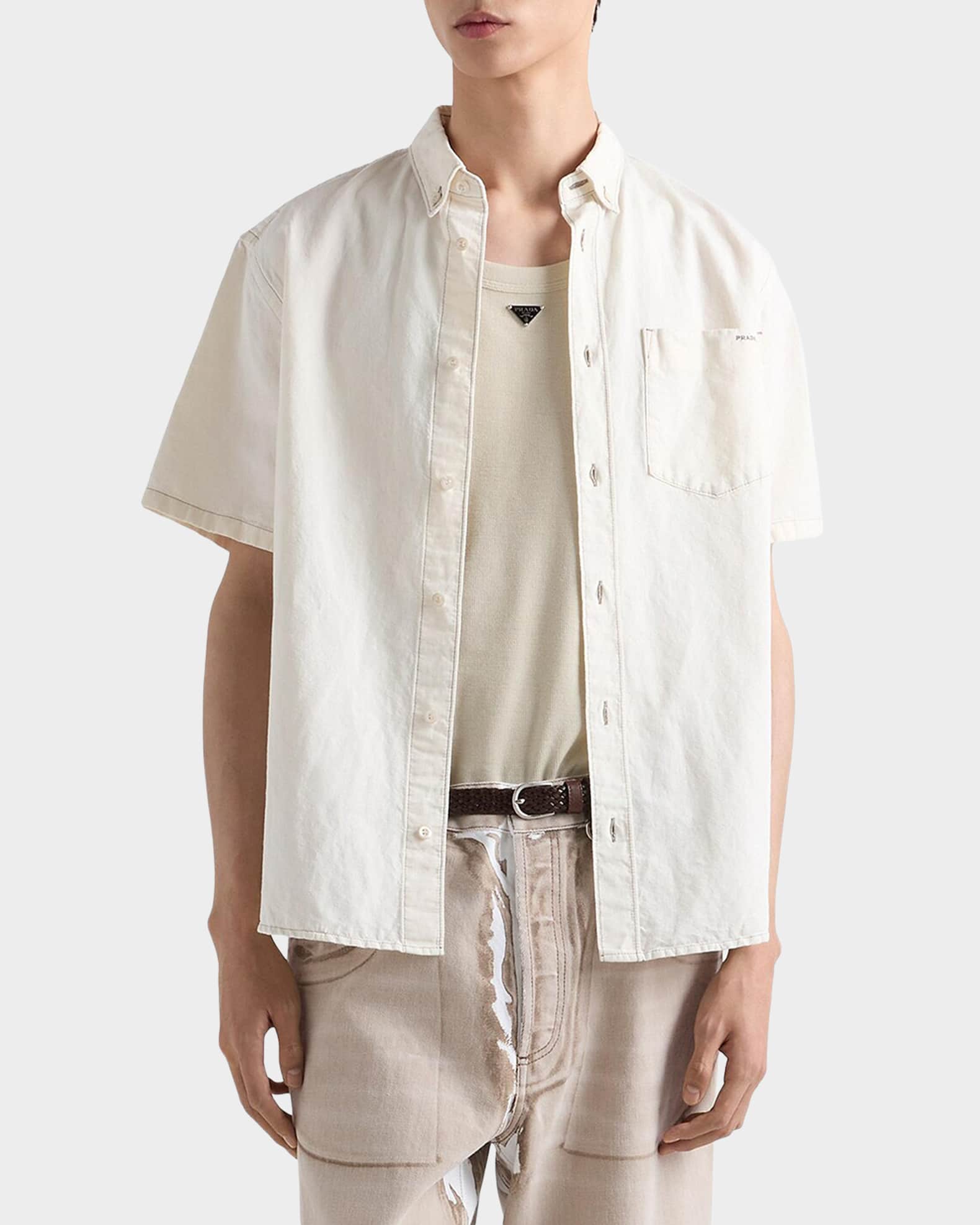 prada dress shirt Re-Nylon  Dry clean only Prada Cotton Shirt | Black