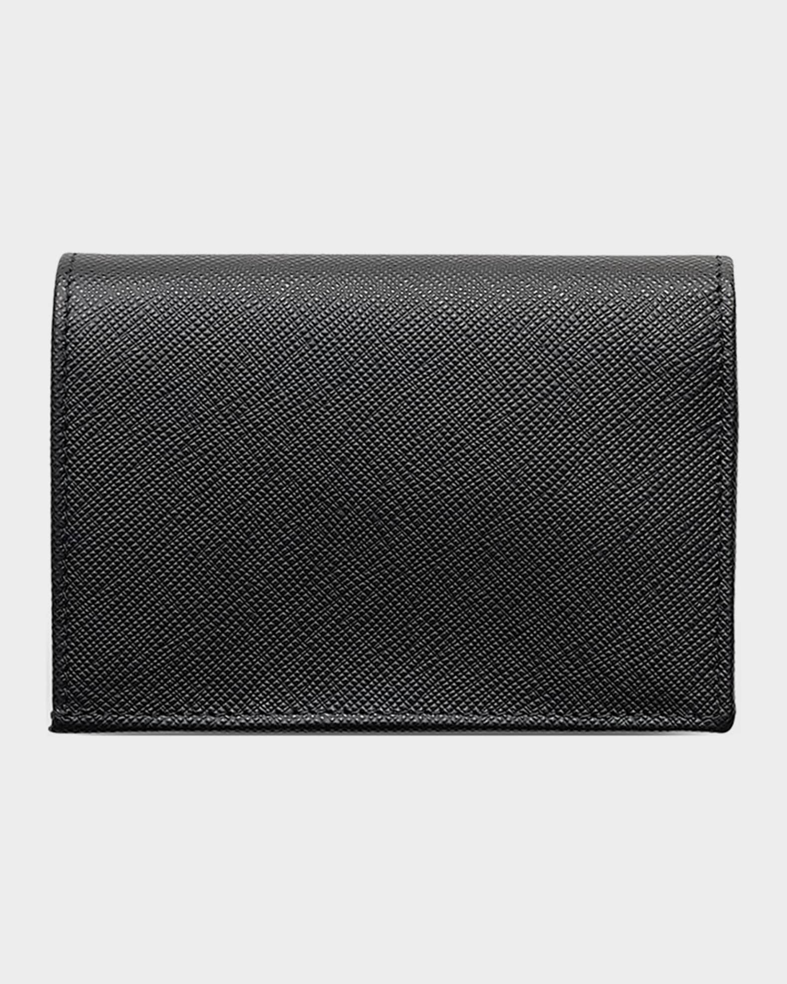 Prada Small Saffiano Leather Lips-Print Wallet | Neiman Marcus