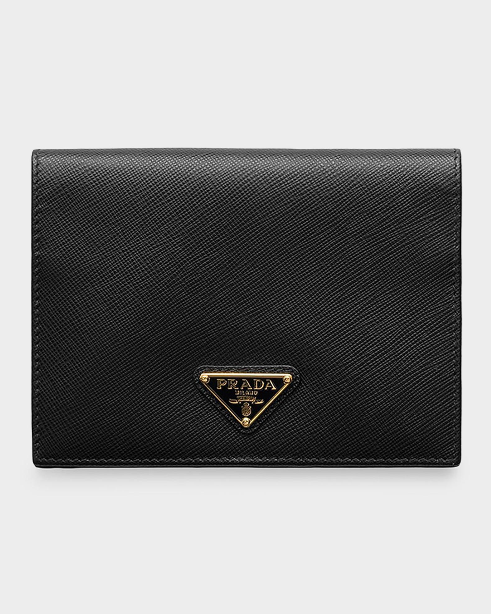 Prada Saffiano Leather Lips-Print Bifold Wallet | Neiman Marcus