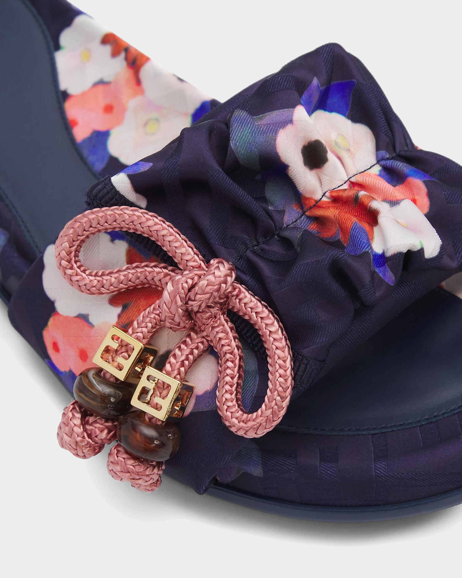 Fendi Feel Floral Satin Jacquard Slides | Neiman Marcus