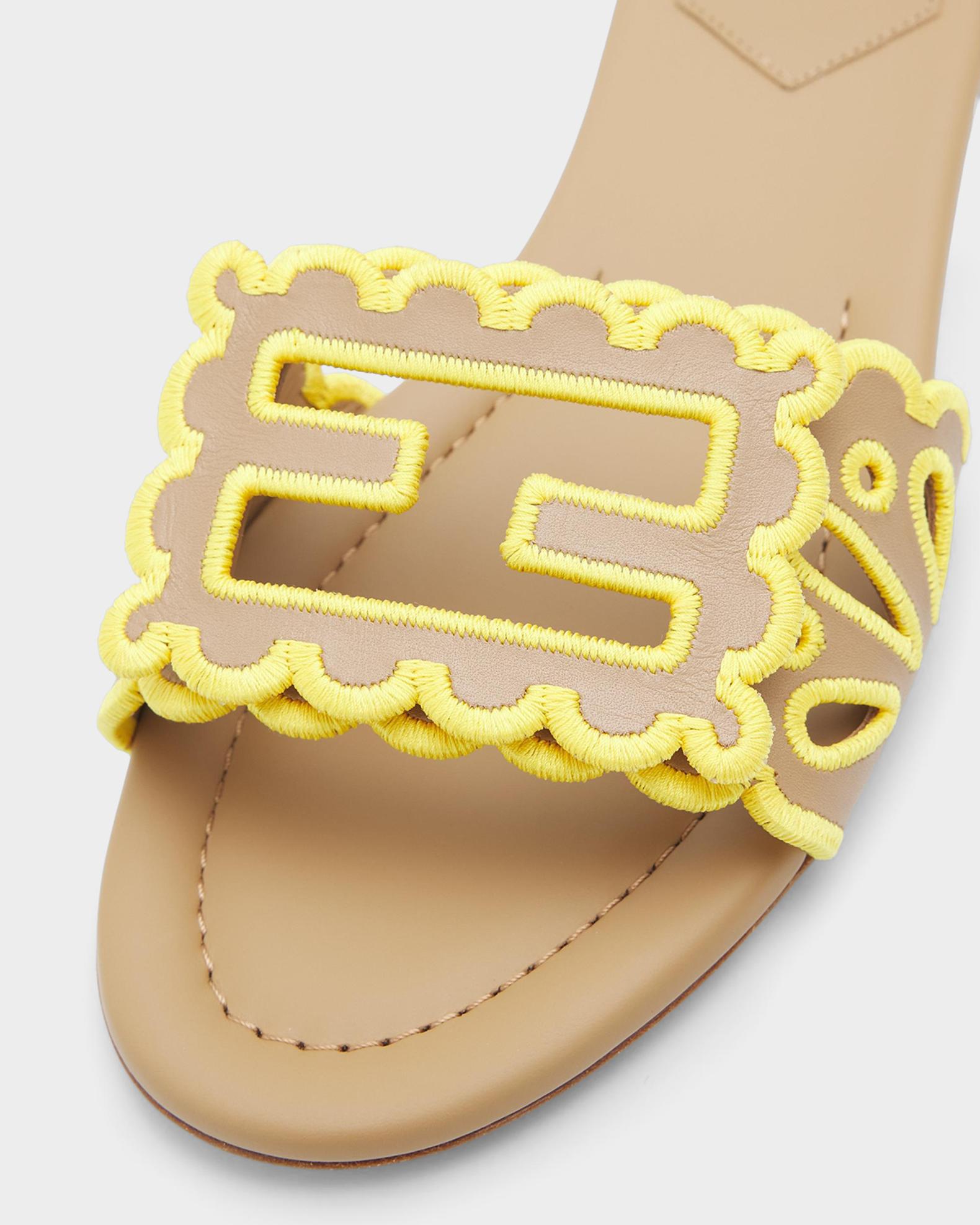 Fendi Slides FF Baguette Yellow Rubber Size 11 US New Fendi Yellow Rubber FF Sandals US 9/UK 8 Made in Italy New main image 4