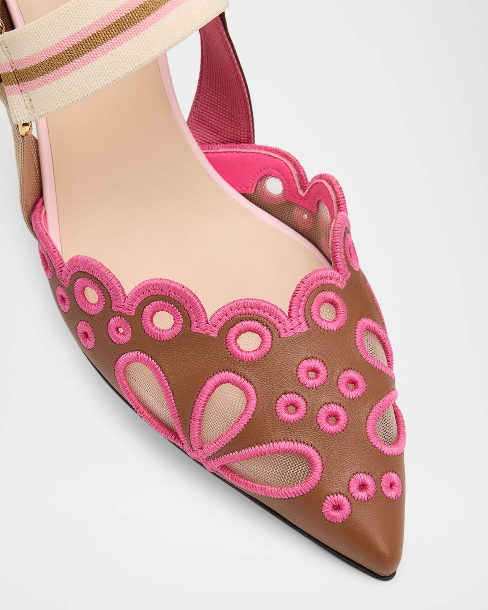 ムニエル Fendi 55mm Colibri Mixed-Media Iconic Slingback Pumps | Neiman Marcus