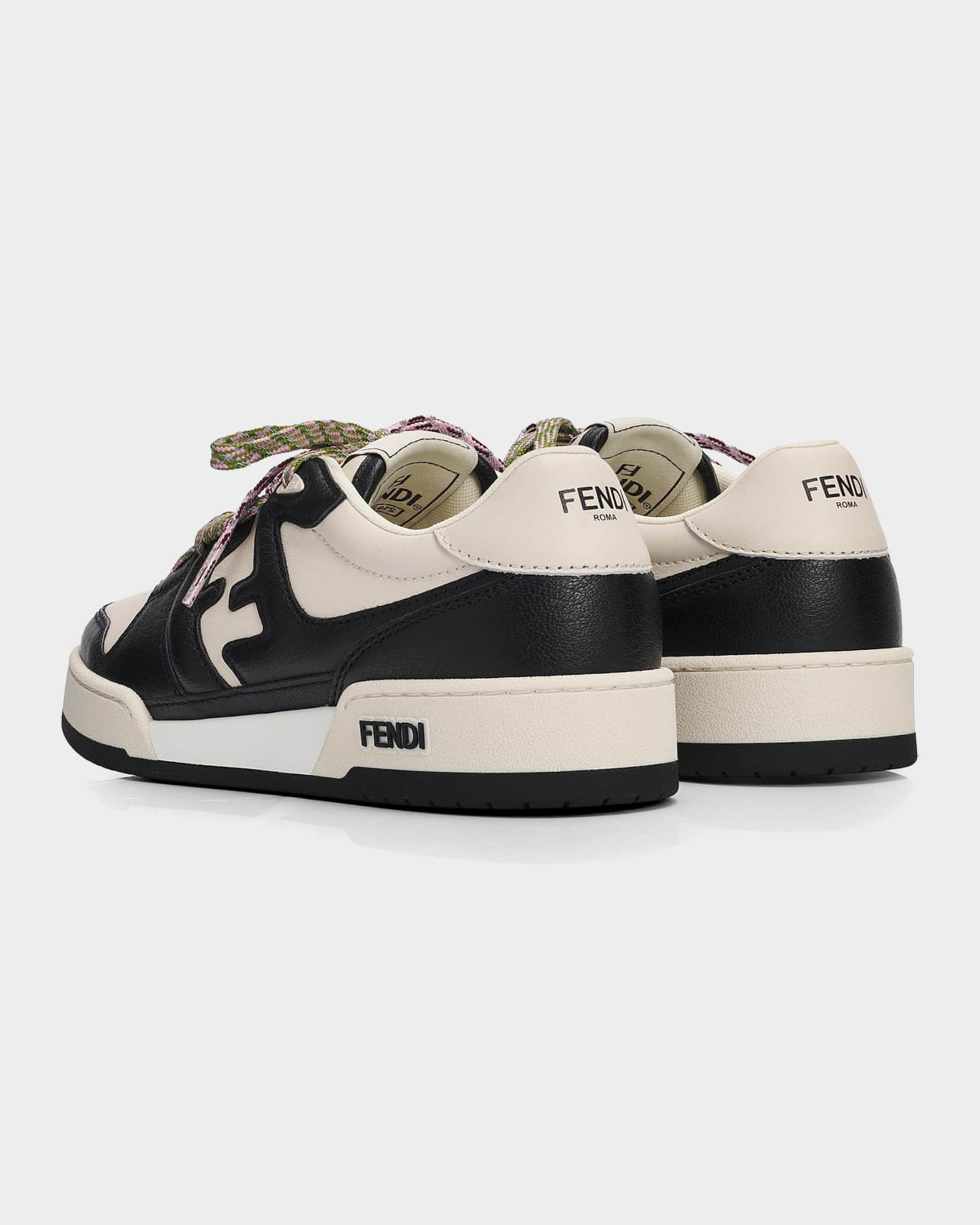 Fendi Match FF Leather Low-Top Sneakers | Neiman Marcus