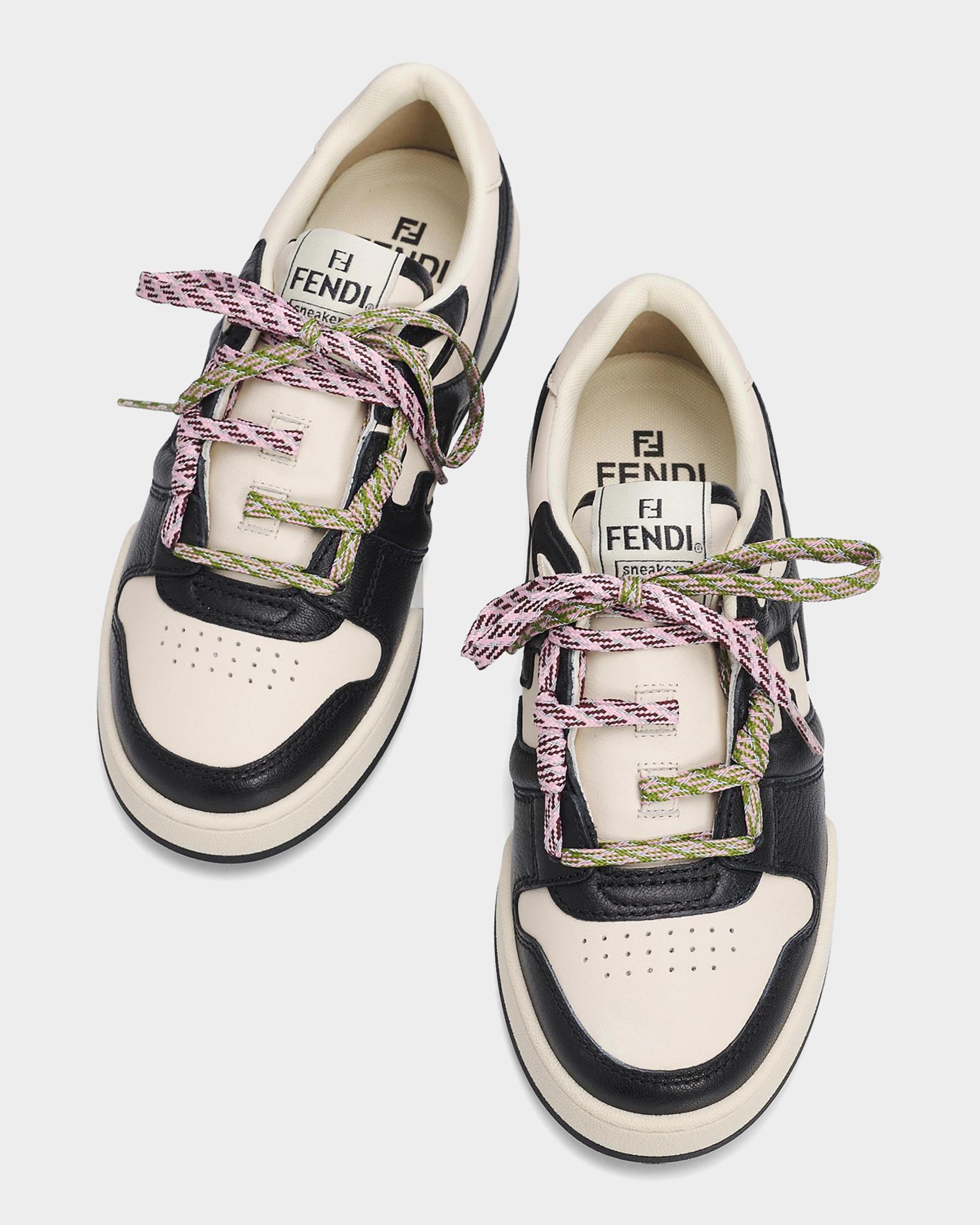 Fendi Match FF Leather Low-Top Sneakers | Neiman Marcus
