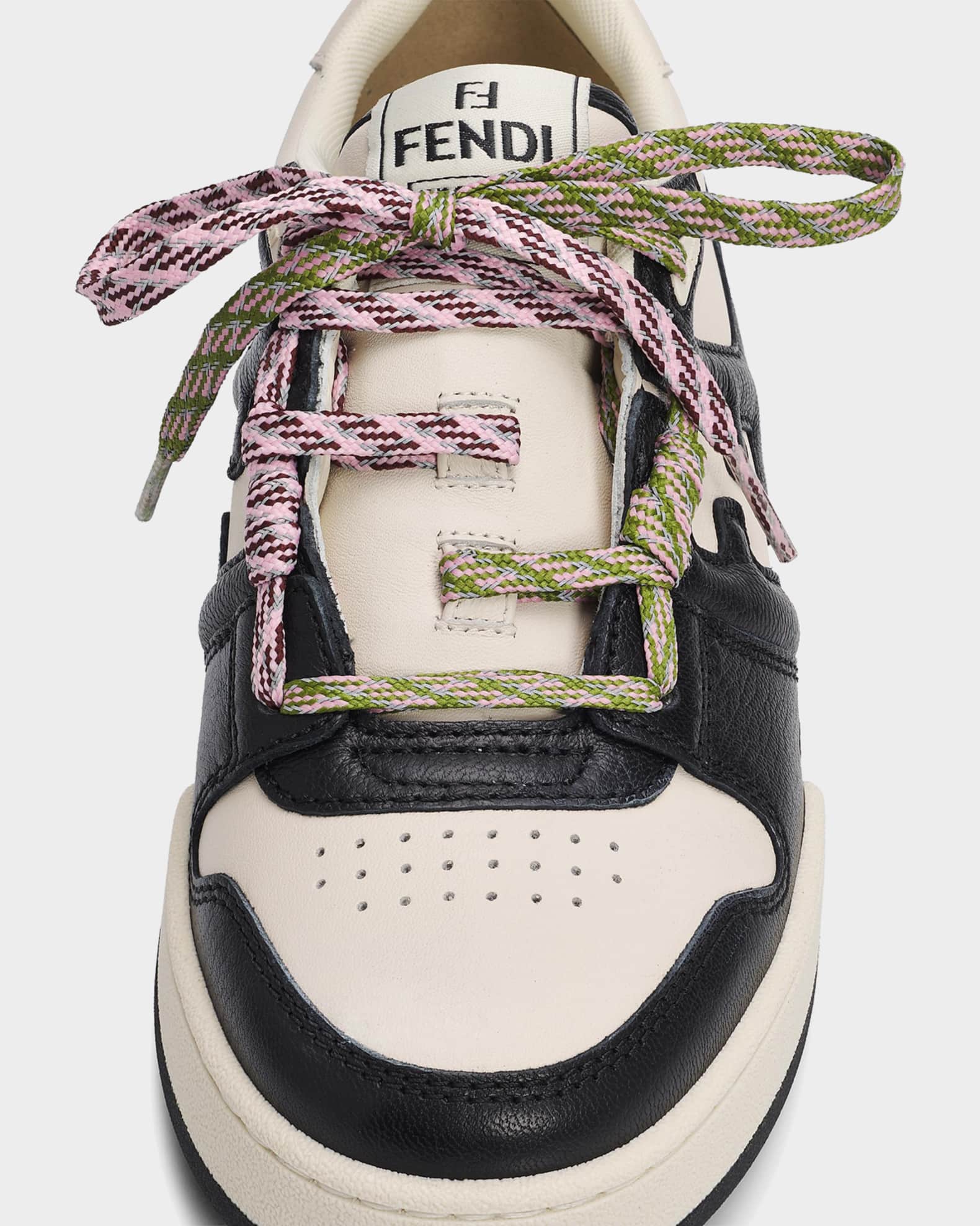 Fendi Match FF Leather Low-Top Sneakers | Neiman Marcus