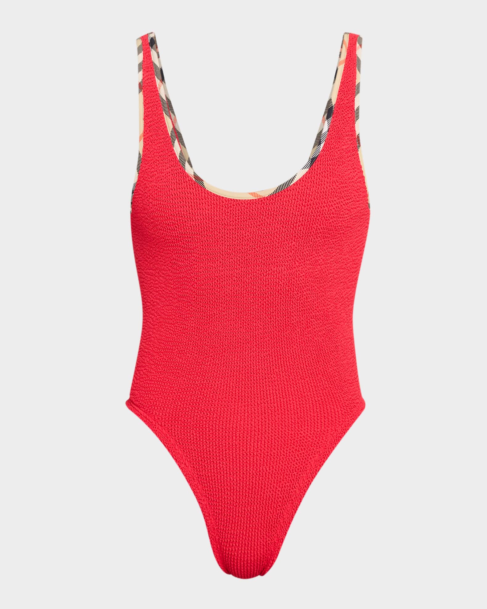 Burberry x Hunza G Faye Scoop One-Piece Swimsuit | Neiman Marcus