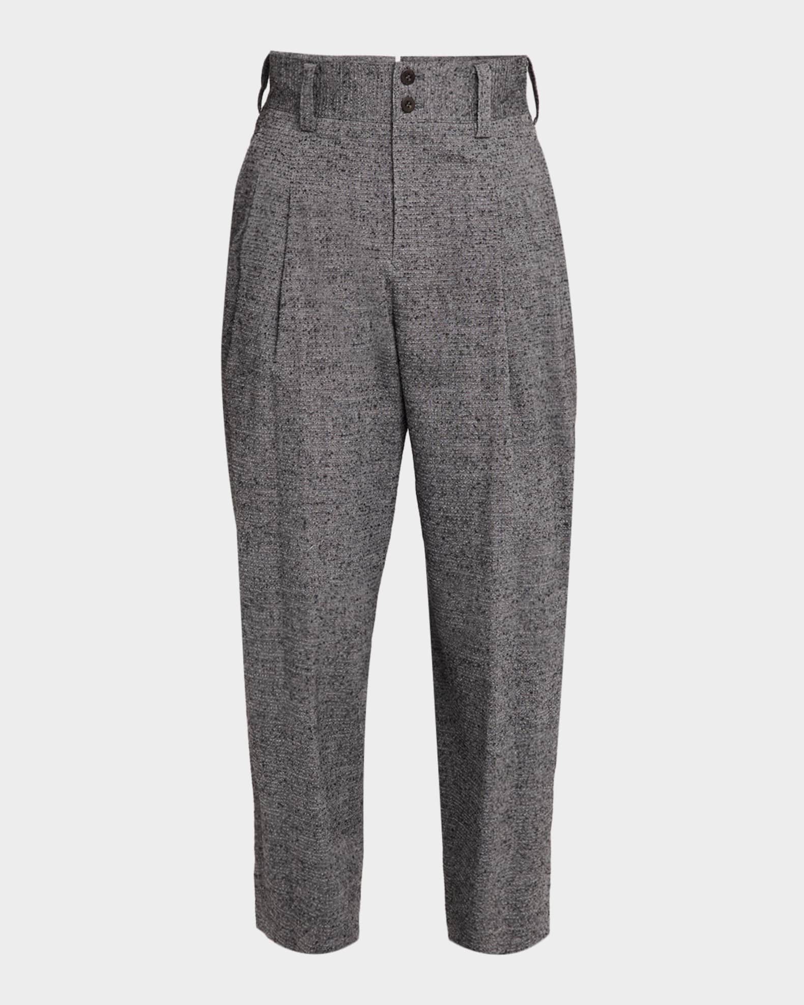 IM MEN Men's Textures Linen Pleated Trousers | Neiman Marcus