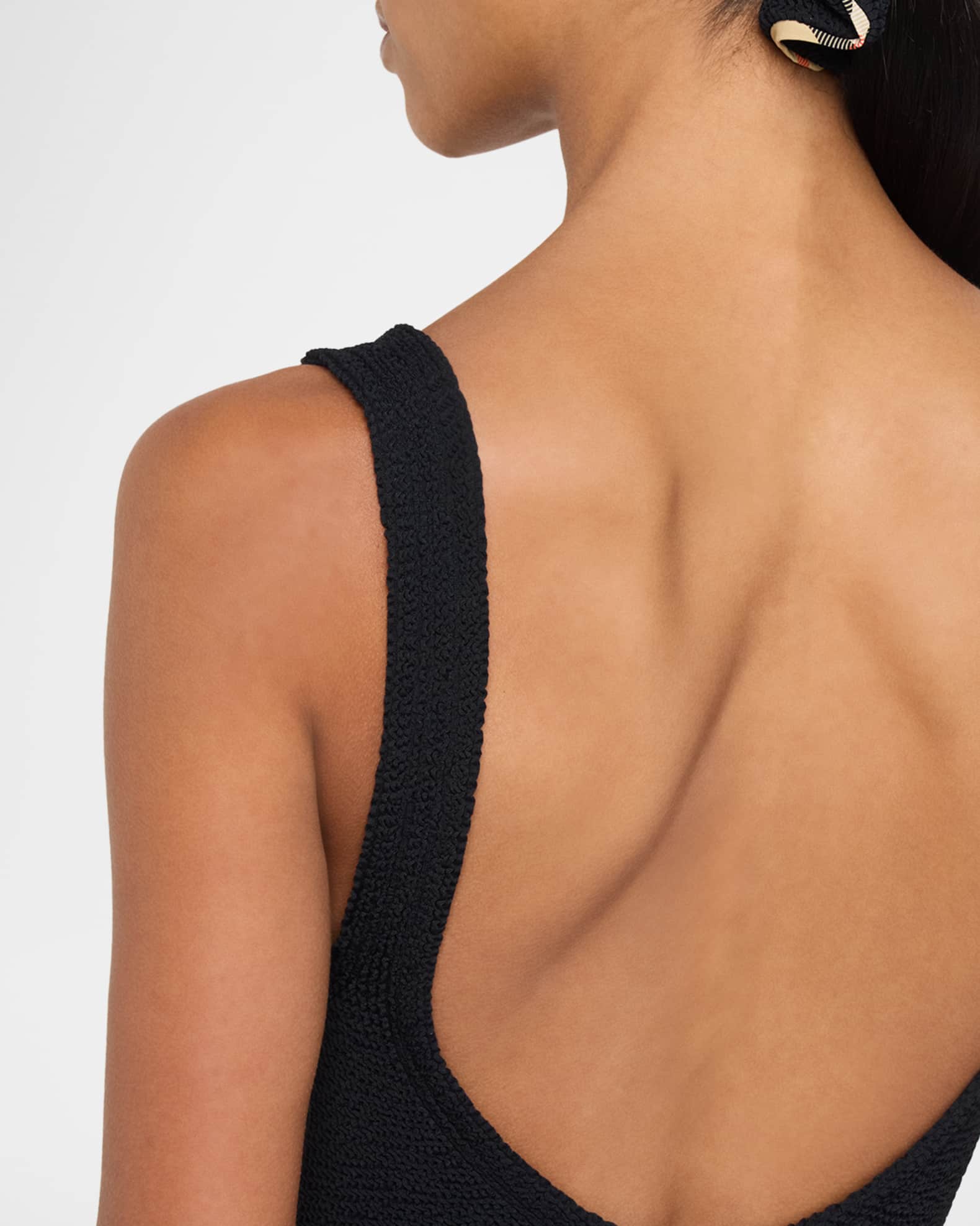 Burberry x Hunza G Domino Check Ring One-Piece Swimsuit | Neiman