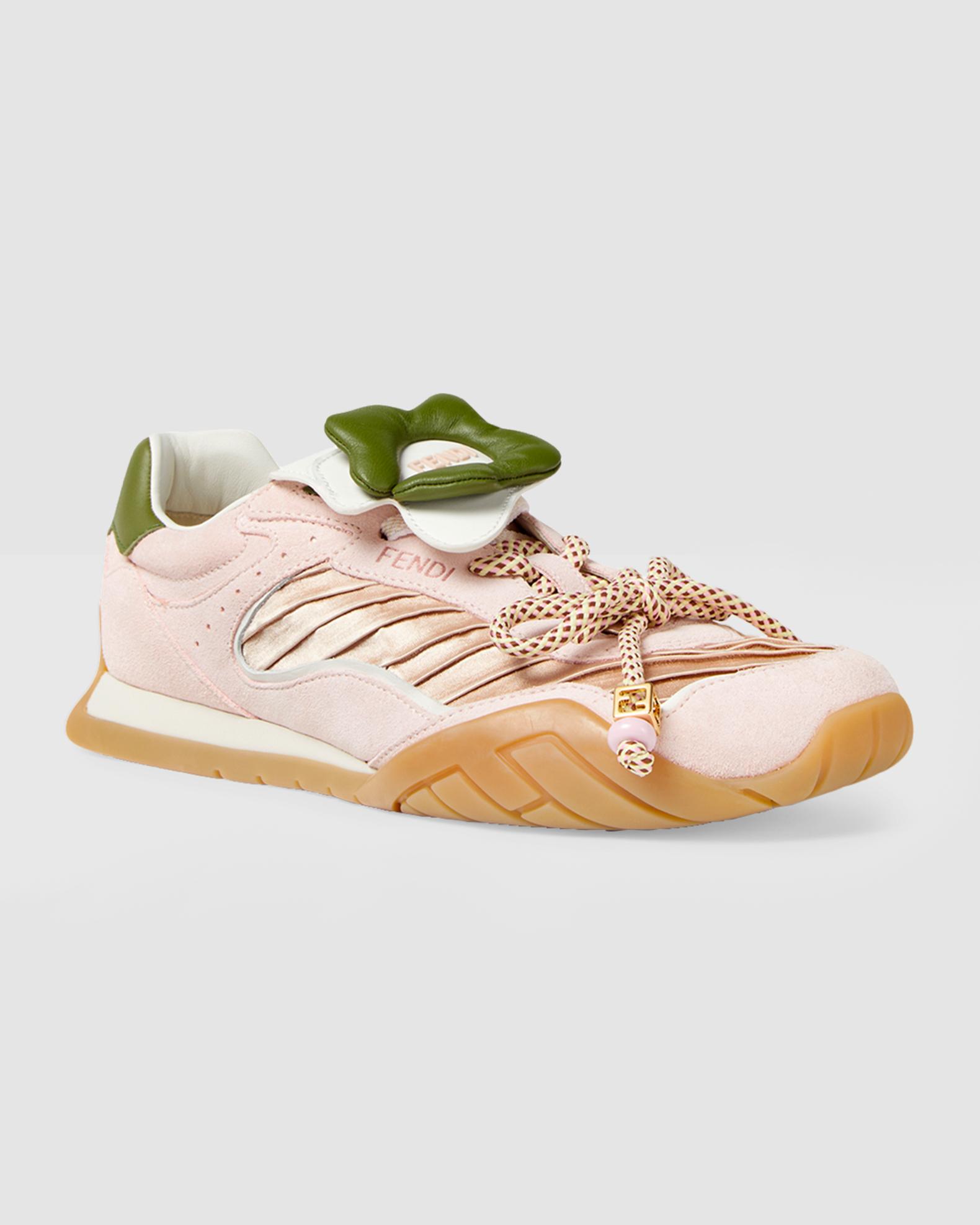 Fendi Wave Pulse Mixed-Media Low-Top Sneakers | Neiman Marcus