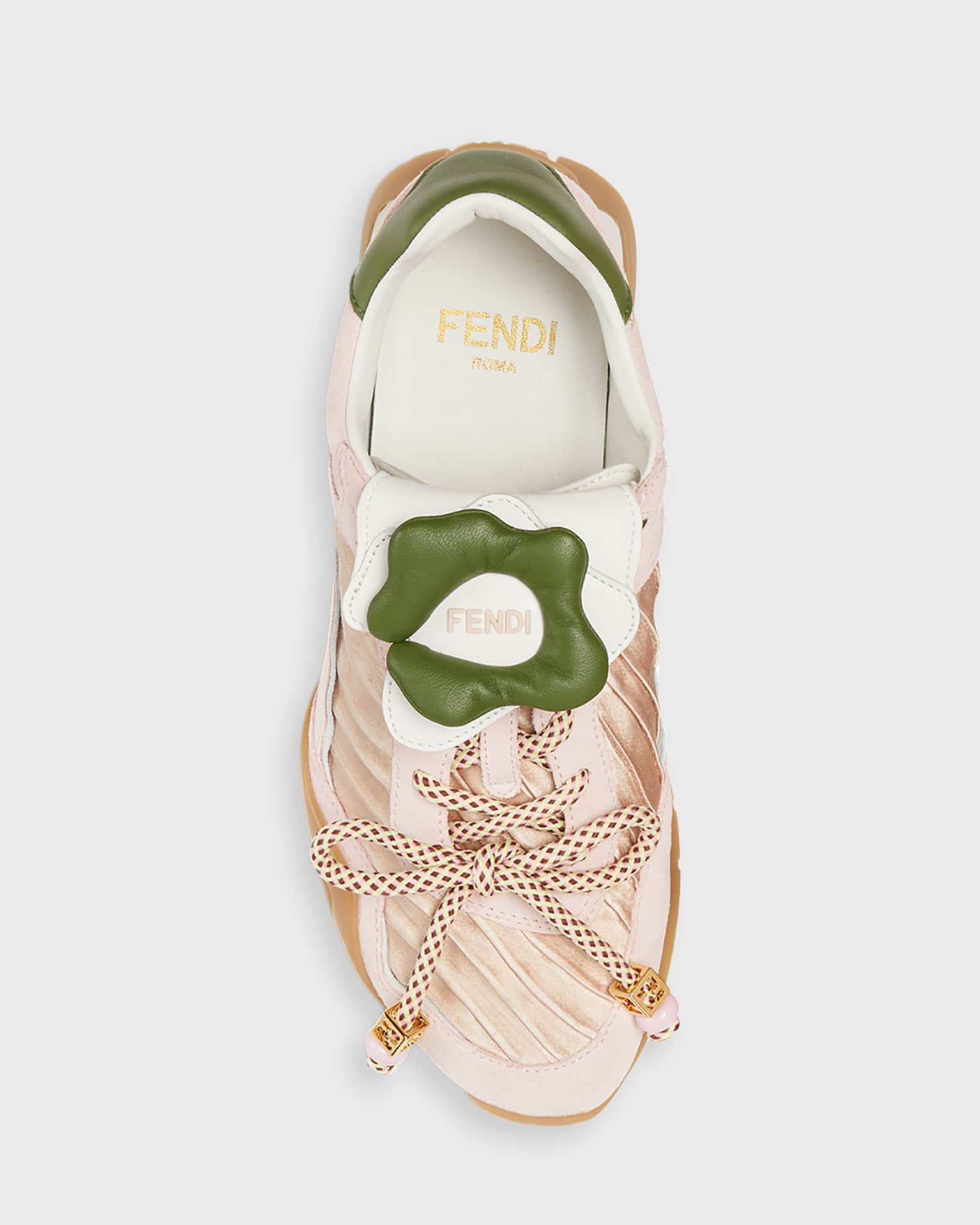Fendi Wave Pulse Mixed-Media Low-Top Sneakers | Neiman Marcus