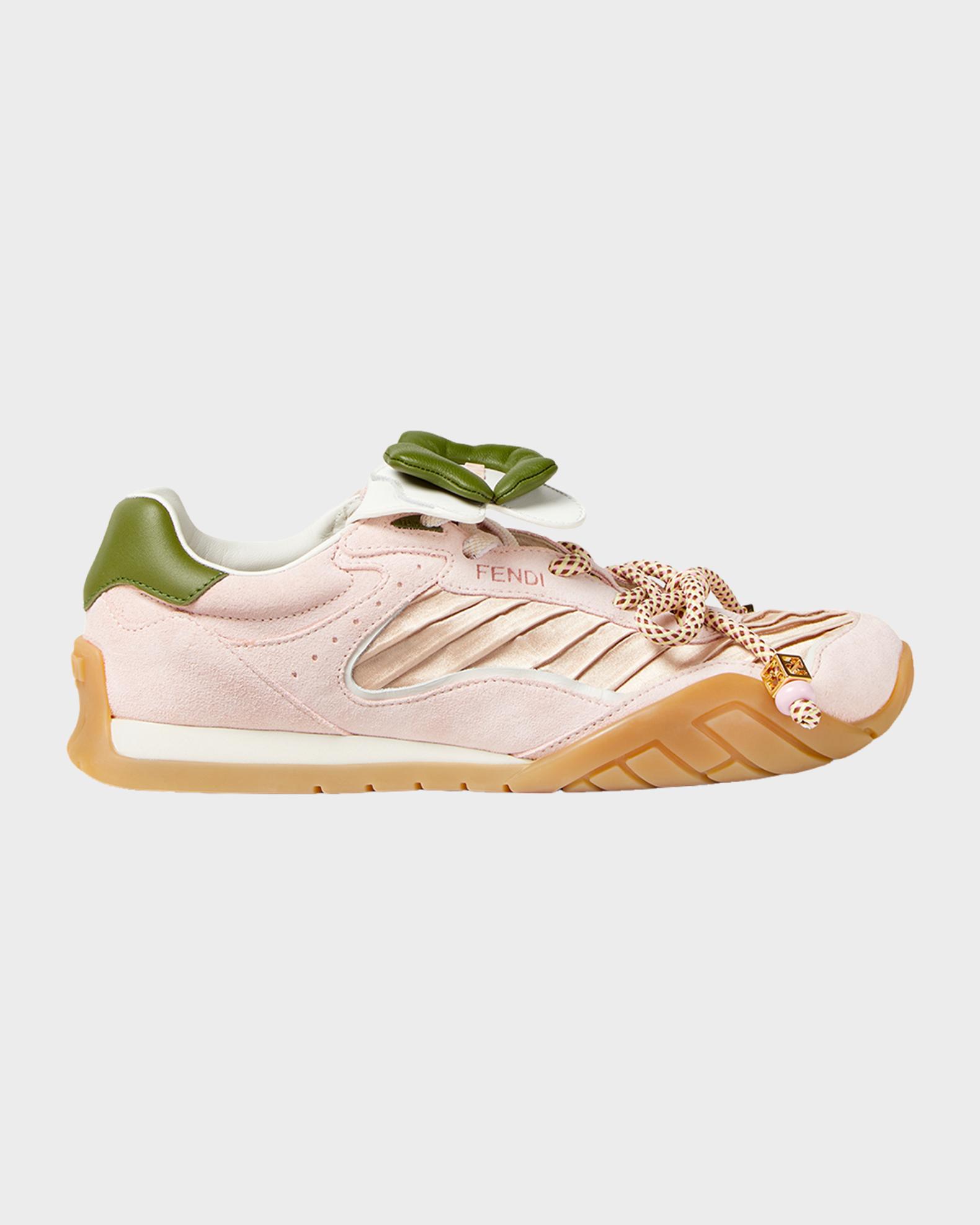 Fendi Wave Pulse Mixed-Media Low-Top Sneakers | Neiman Marcus