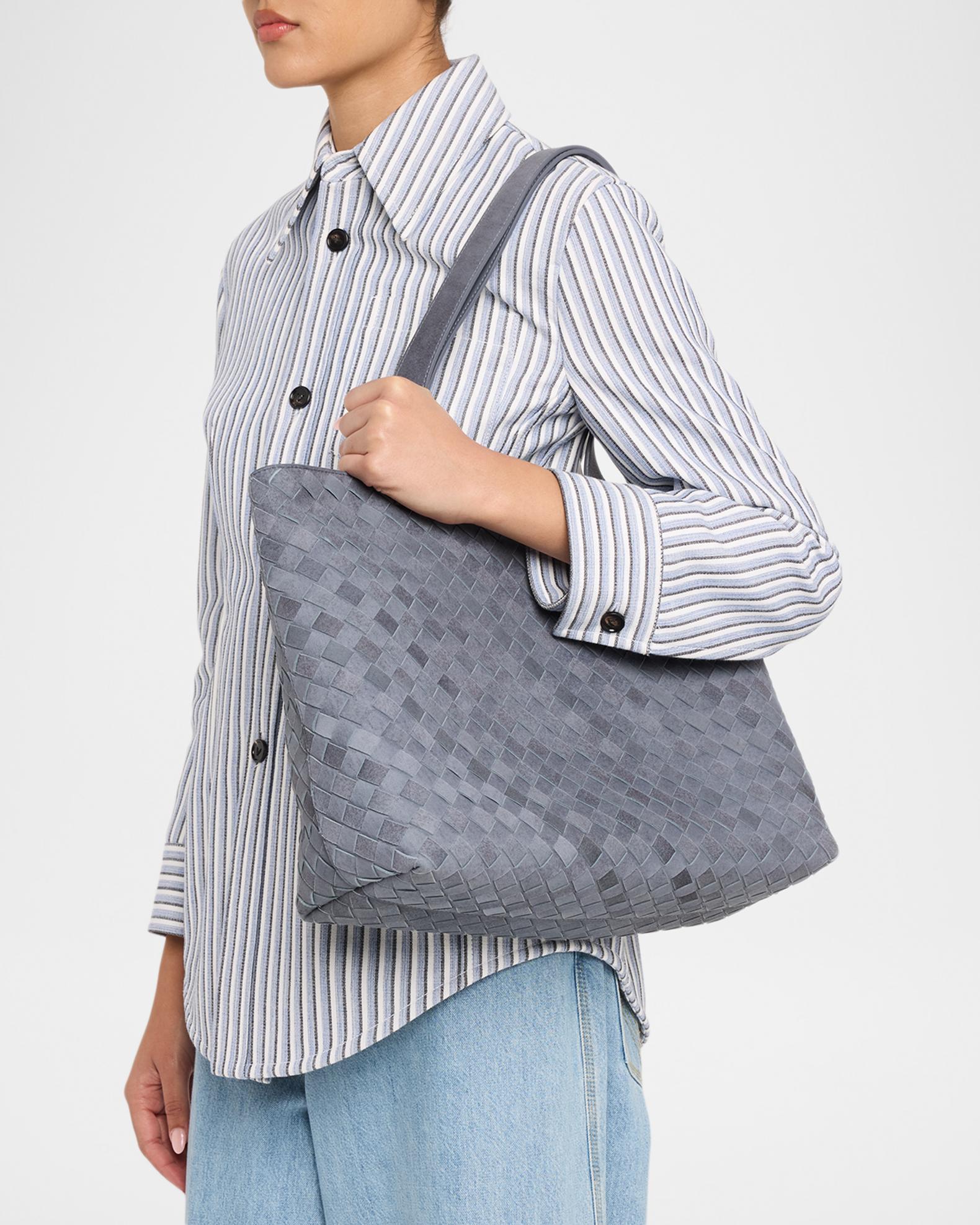 Bottega Veneta Men's Intrecciato Suede Tote Bag | Neiman Marcus