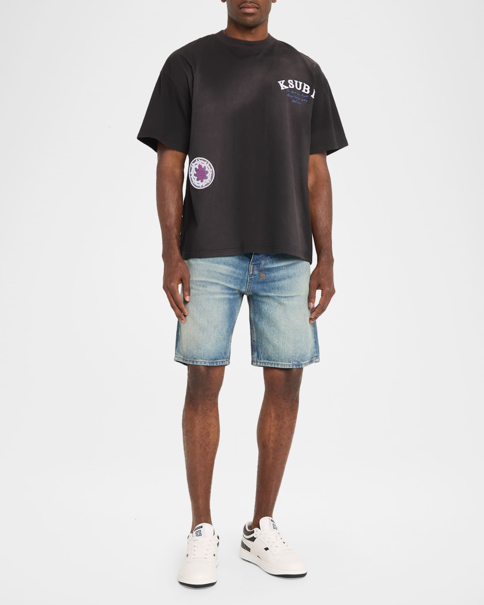 Ksubi Men's Anti-K Whiskered Denim Shorts | Neiman Marcus