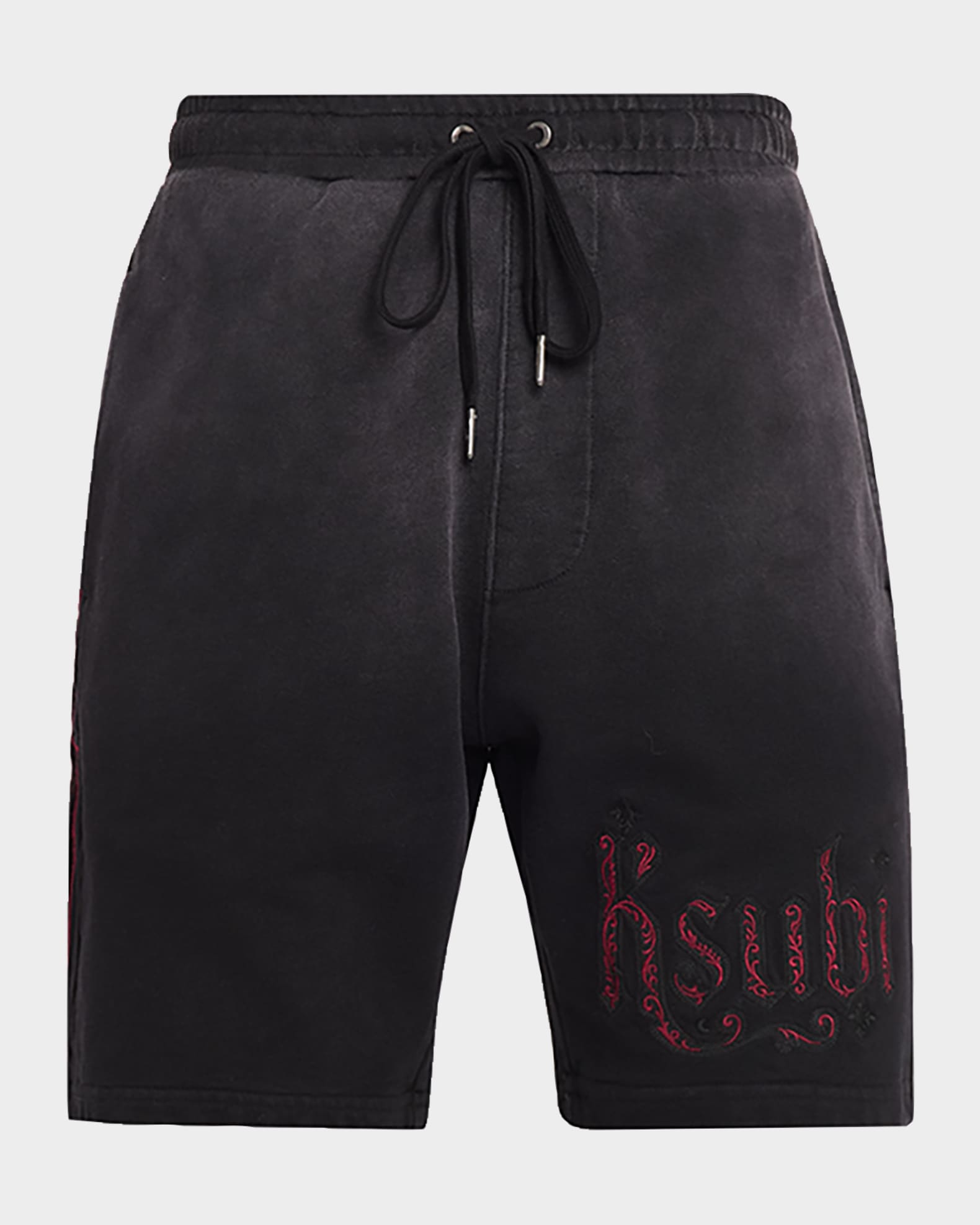 Z*Z様 KHOKI Sweat Lame shorts Ksubi Men's Paise Trak Embroidered Logo Fleece Cotton Shorts