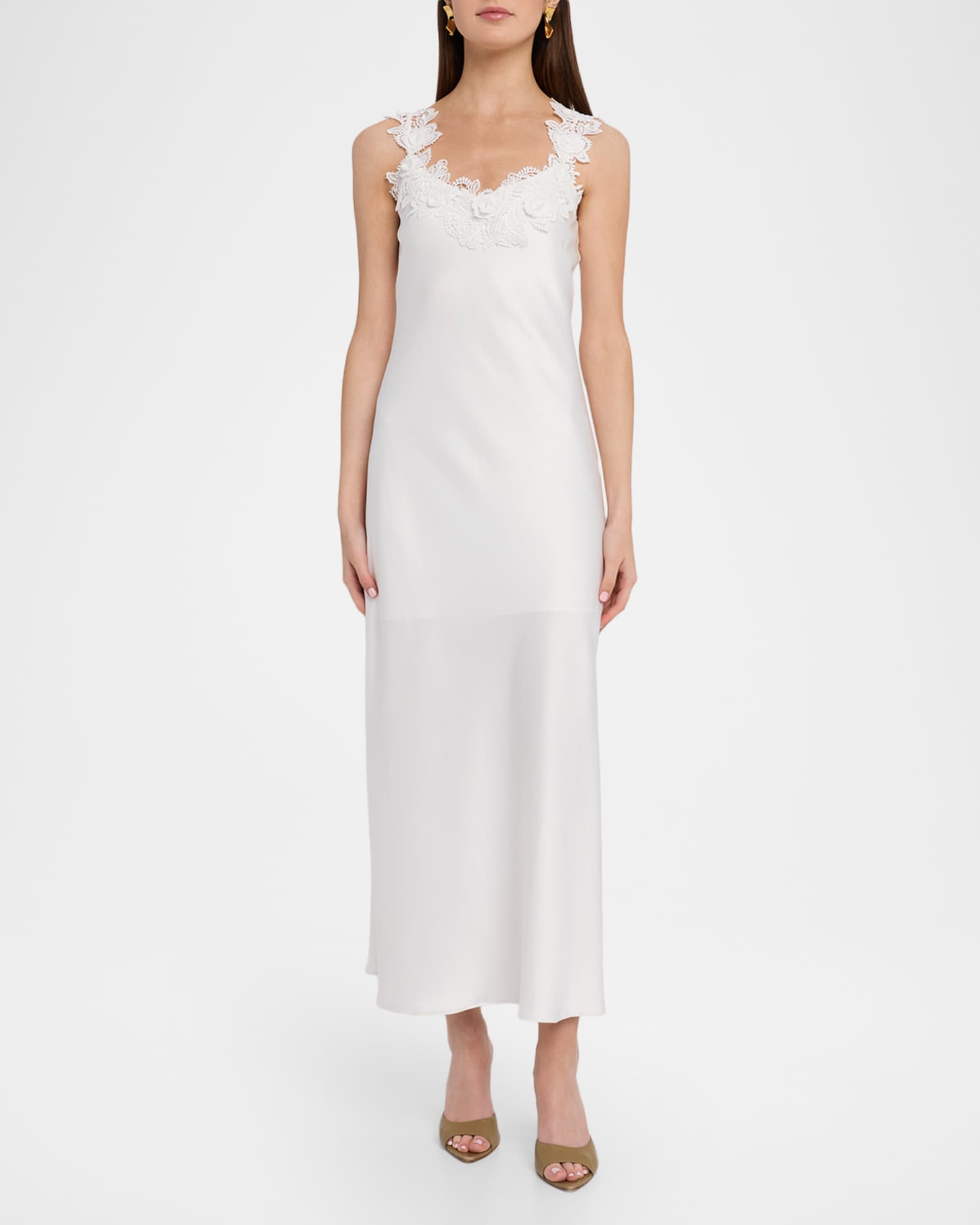 Lala Hammered Lace Combo Dress in White | Generation Love M / White