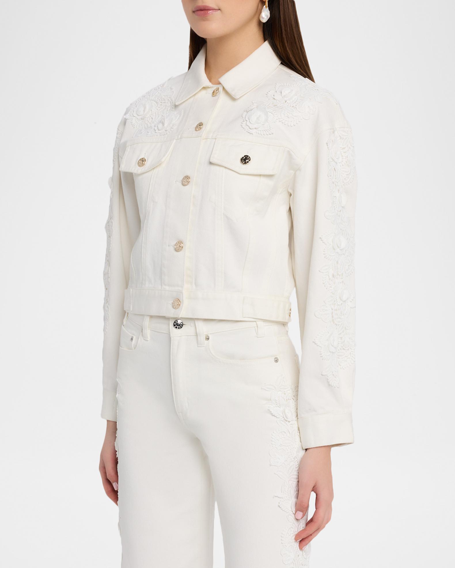 Generation Love Lexia Lace Appliqué Denim Jacket | Neiman Marcus