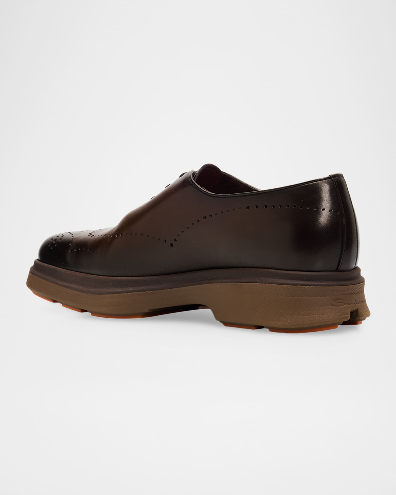 Santoni Men's Easy Nova Leather Brogue Oxford Shoes | Neiman Marcus