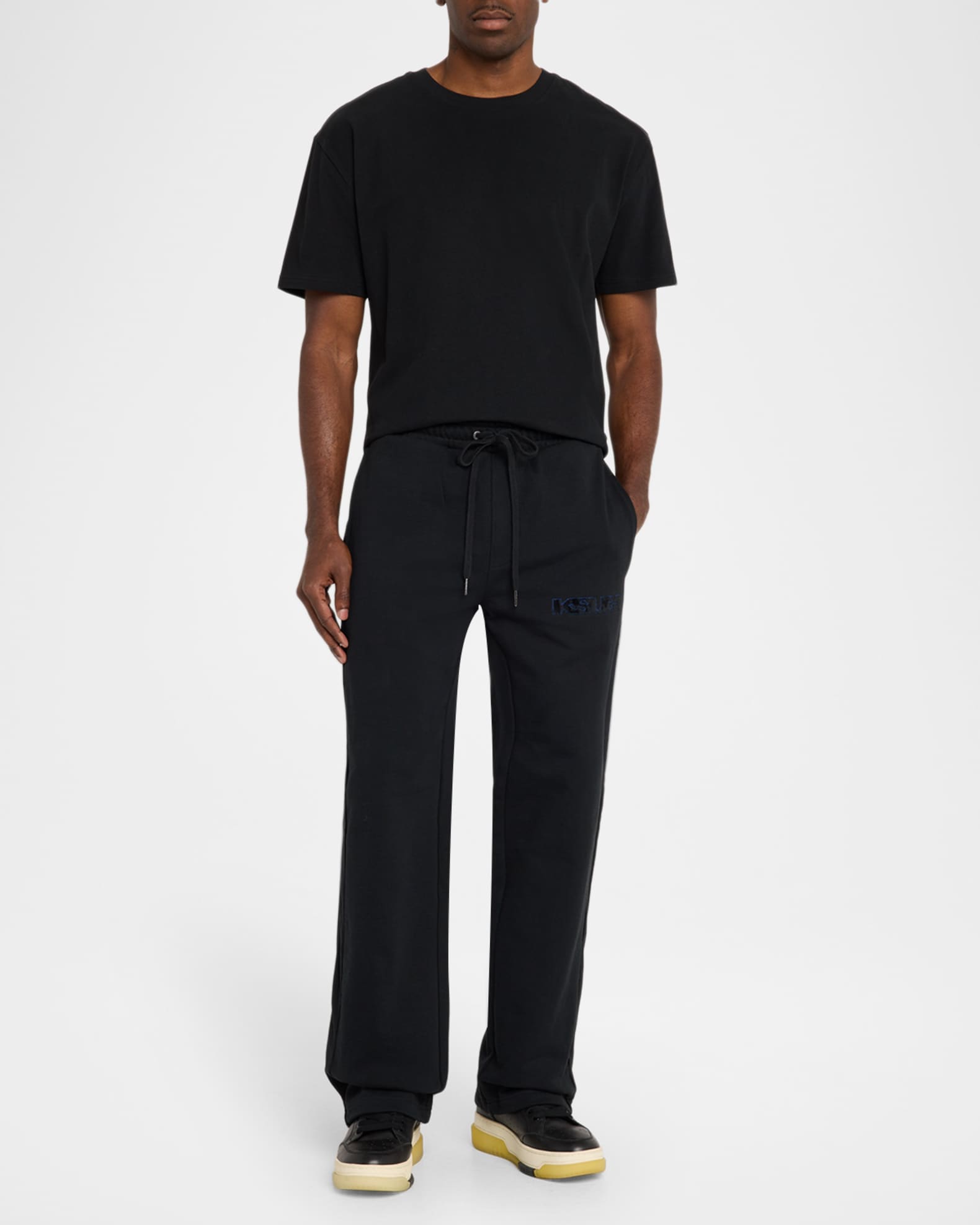 Ksubi Men's Embroidered Logo 4x4 Cotton Sweatpants | Neiman Marcus