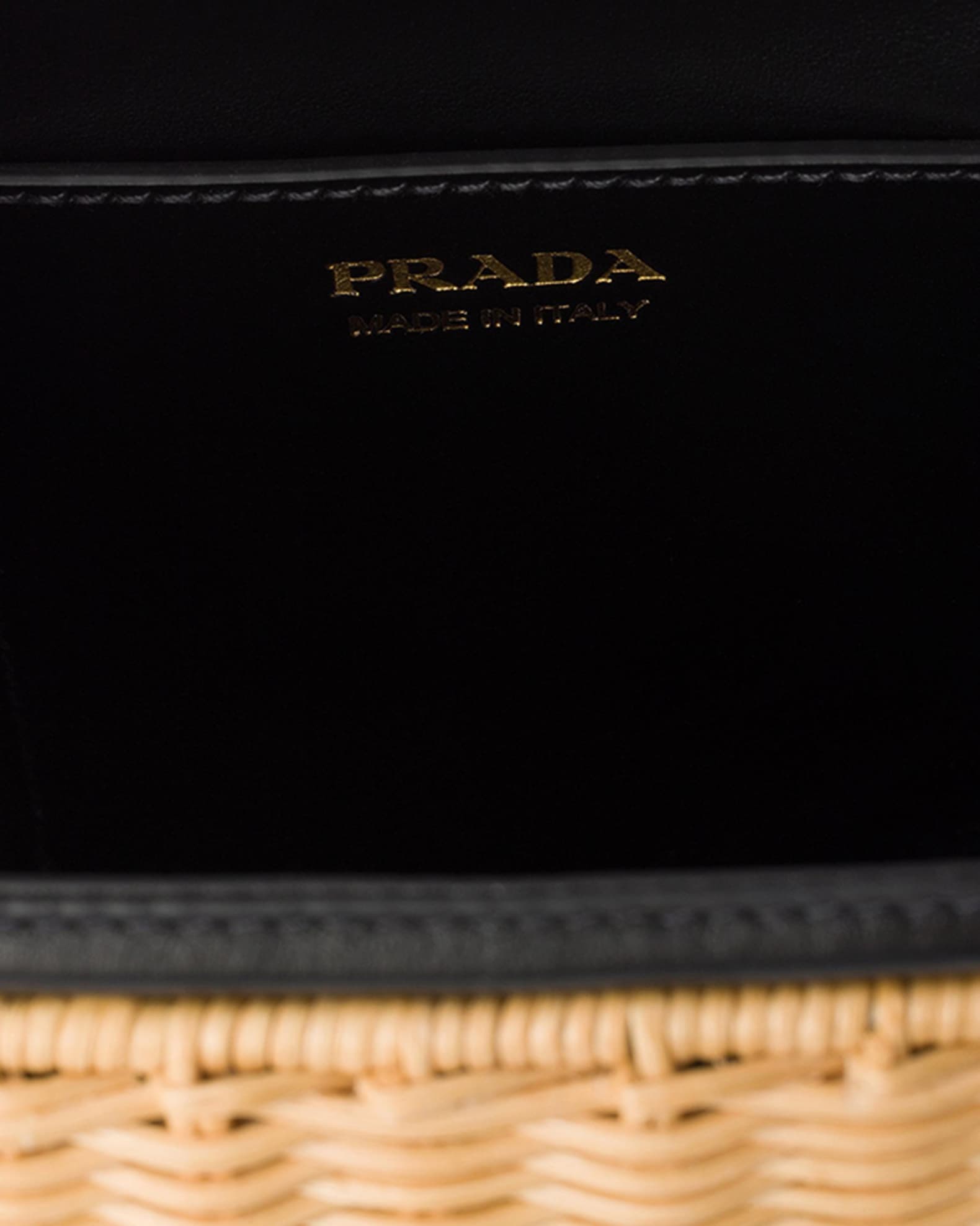 Prada Wicker and Leather Bucket Bag | Neiman Marcus