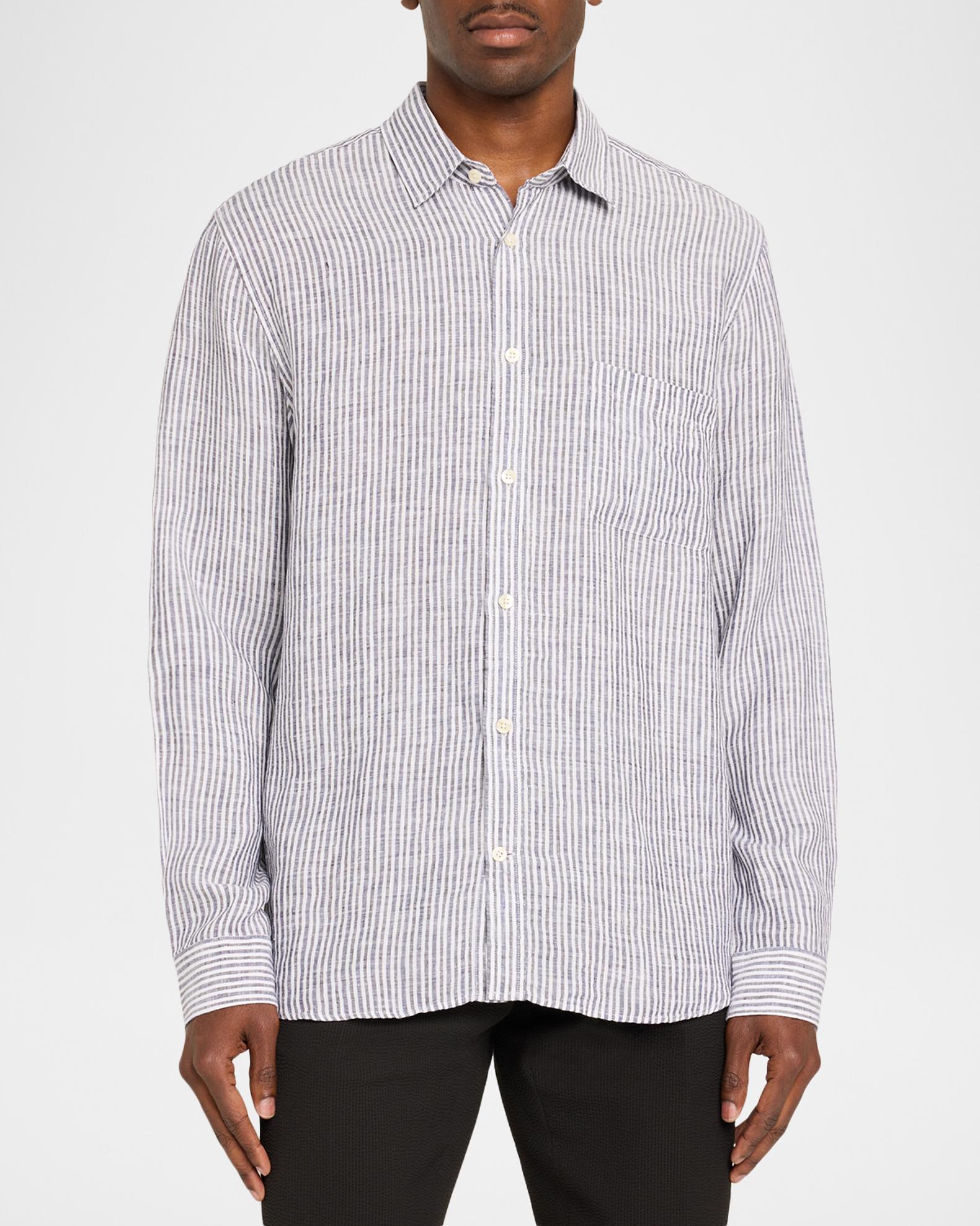 Frescobol Carioca Men's Telles Linen Stripe Button-Down Shirt | Neiman ...