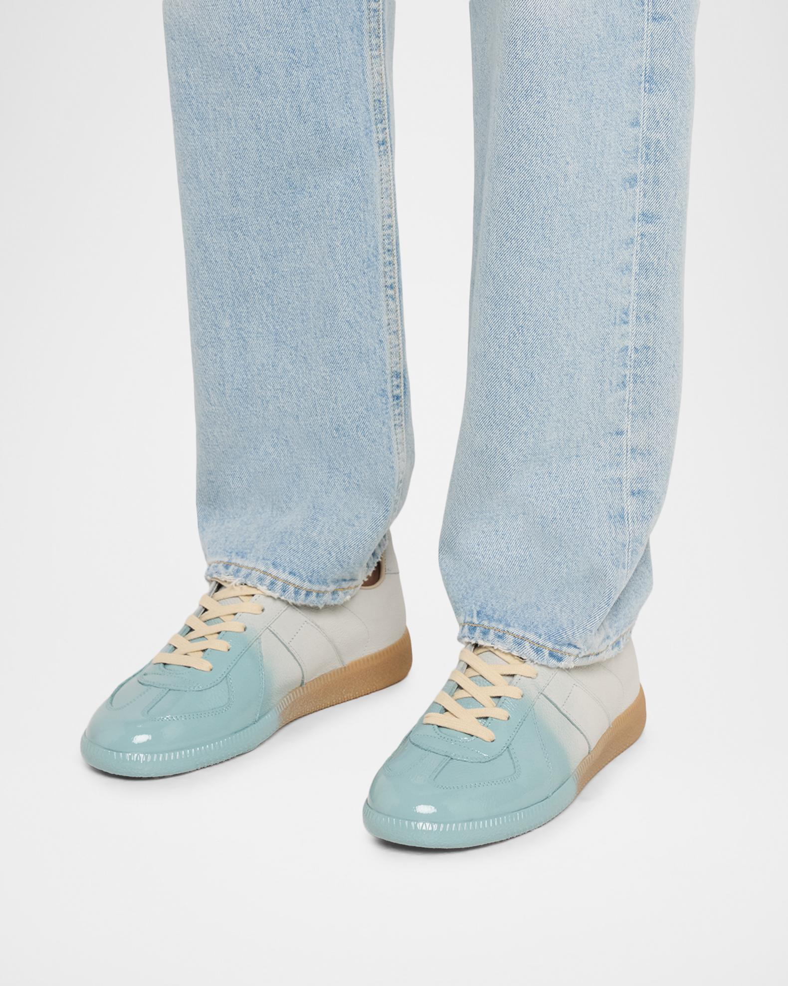 Maison Margiela Replica Sprayed Leather Low-Top Sneakers | Neiman