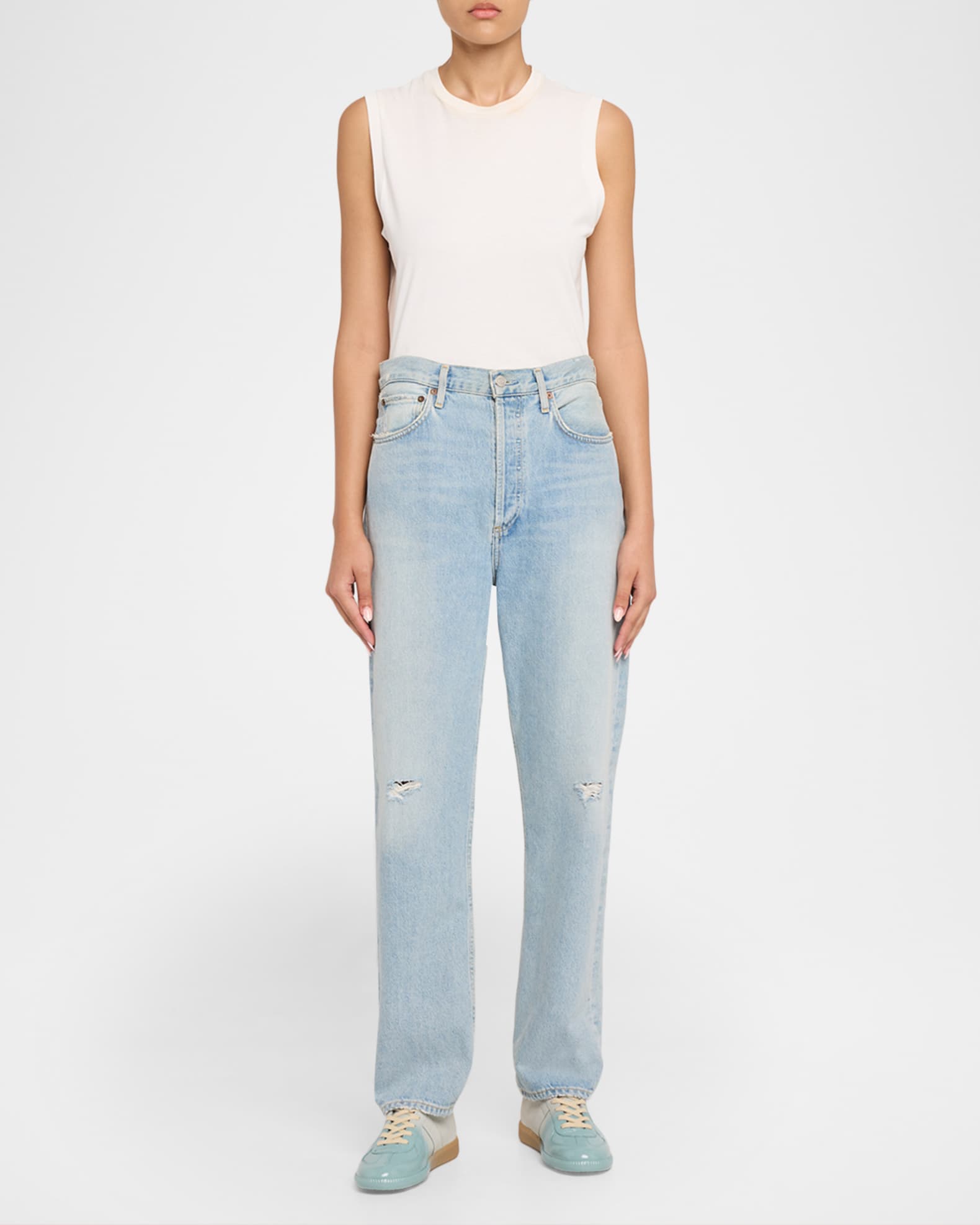 Maison Margiela Replica Sprayed Leather Low-Top Sneakers | Neiman