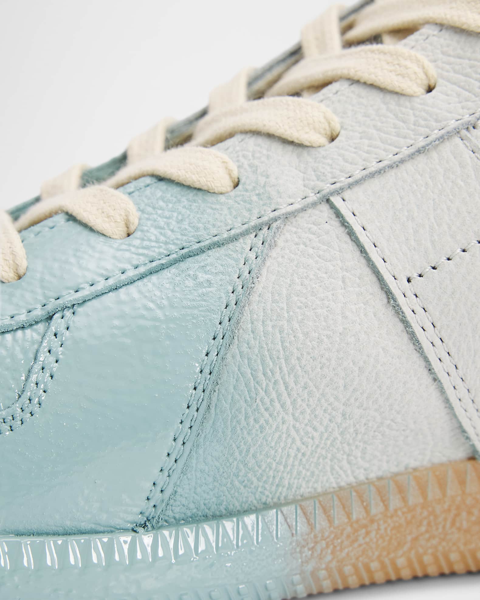 Maison Margiela Replica Sprayed Leather Low-Top Sneakers | Neiman