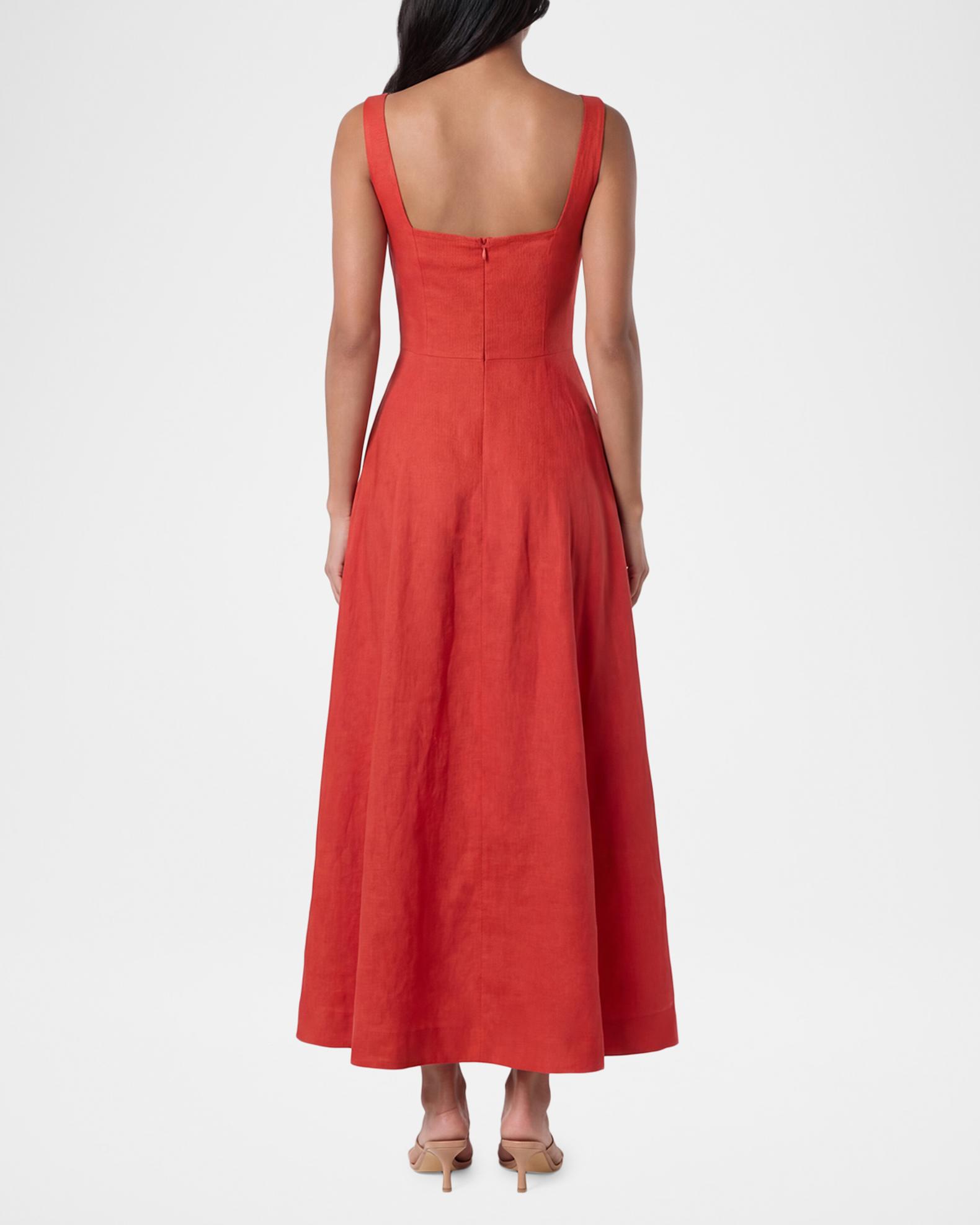 nicholas red lace dress Nicholas Red Spot midi dress US size 4 Lace Strapless Cocktail party lined