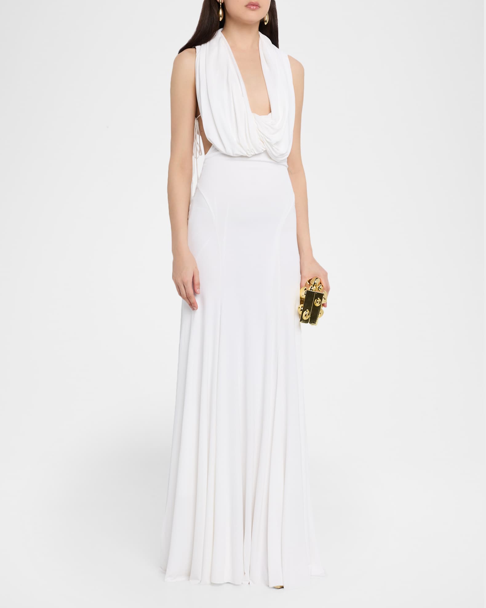 Christopher Esber Interlock Jersey Draped Dress | Neiman Marcus