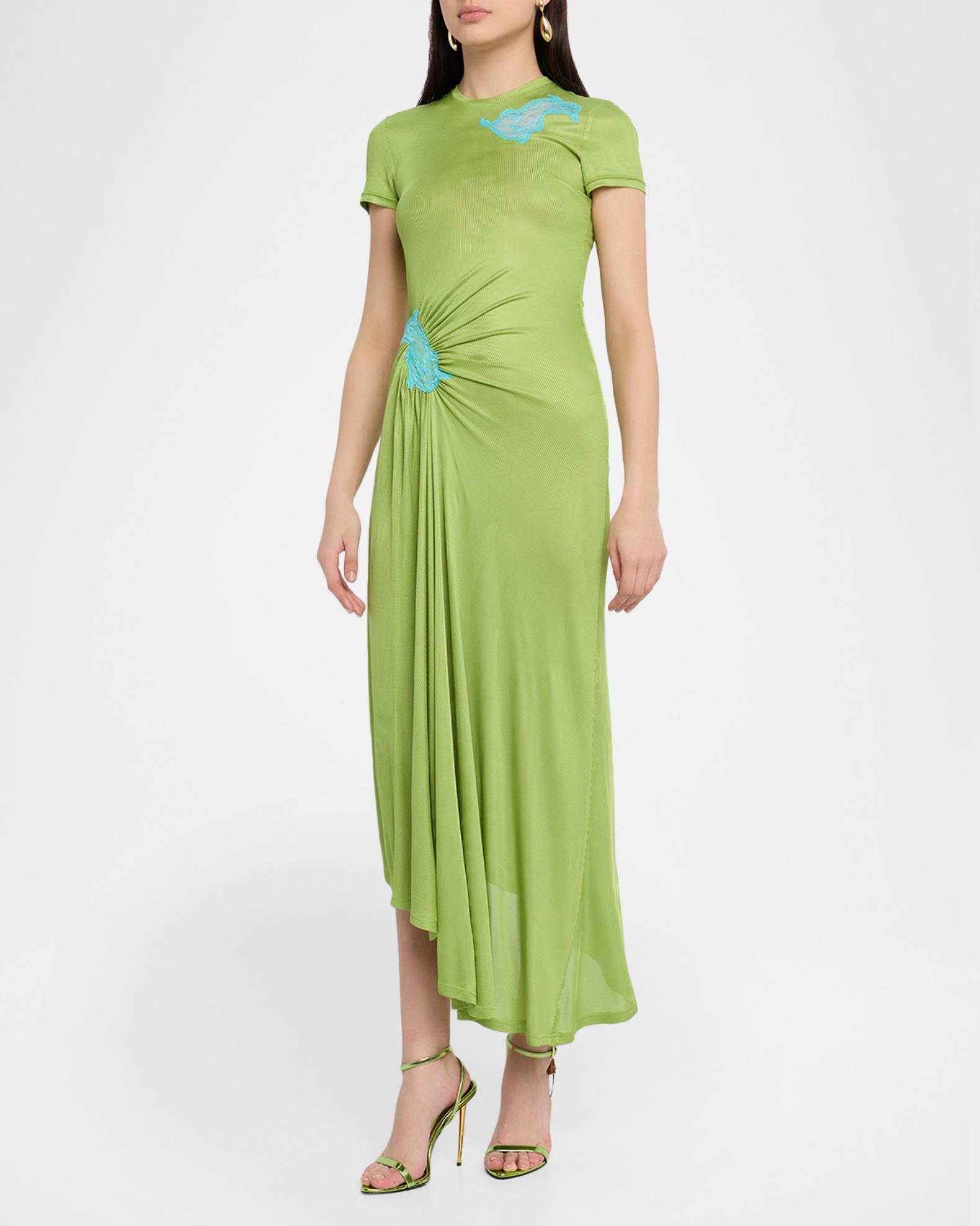 christopher esber ribbed lace dress Christopher Esber Paisley Lace Ribbed Dress