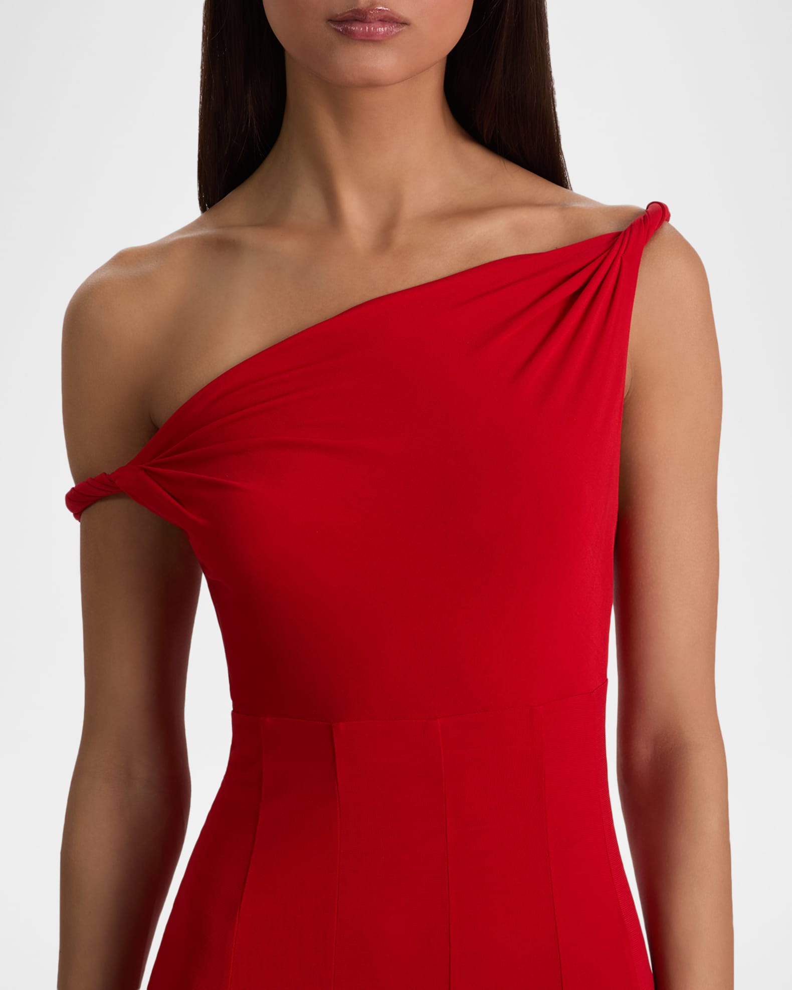 strapless open back dress Saloni One Shoulder Mini Dress main image 1