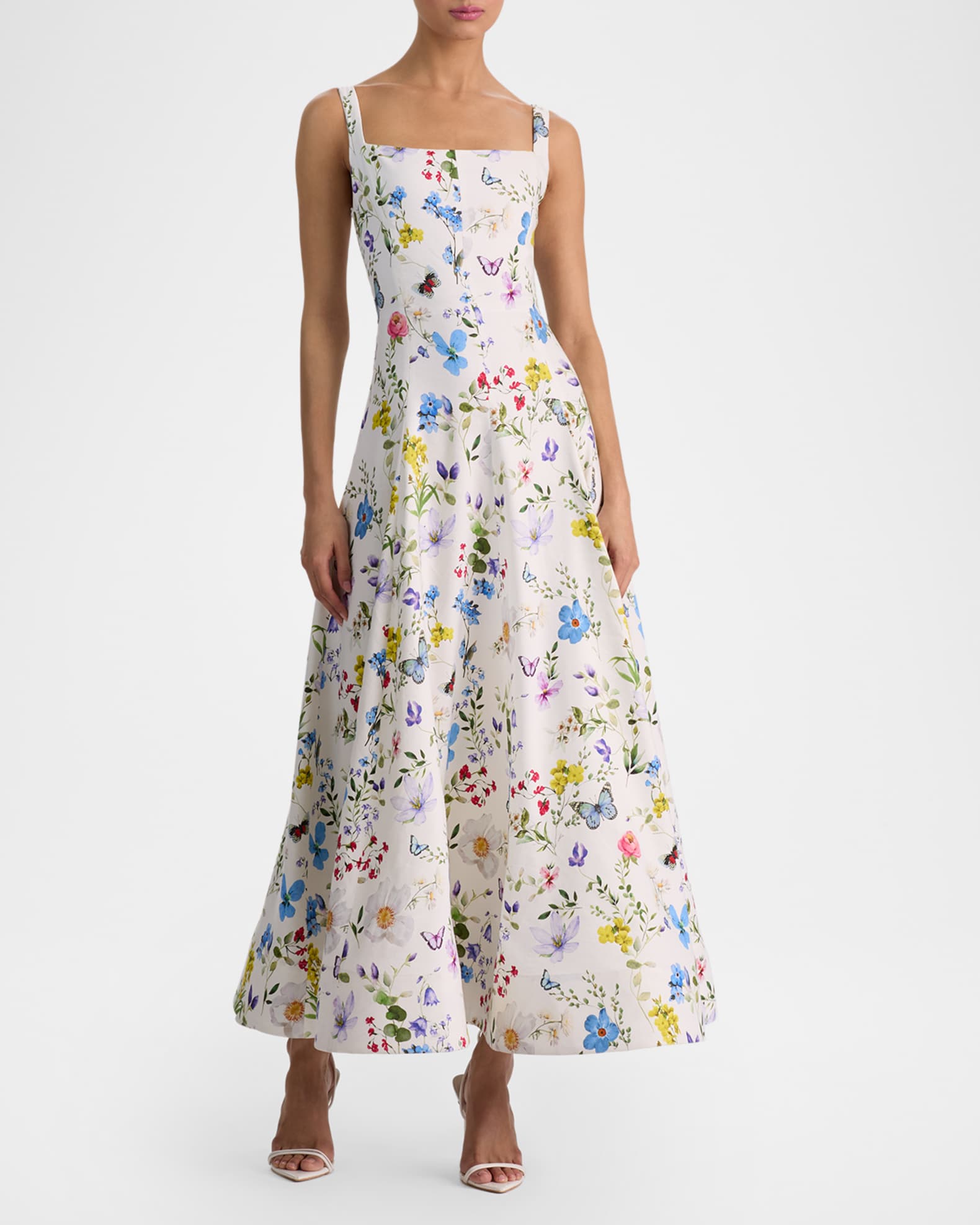 alana midi dress Alana Lace Trim Midi Dress Cream Multi / L