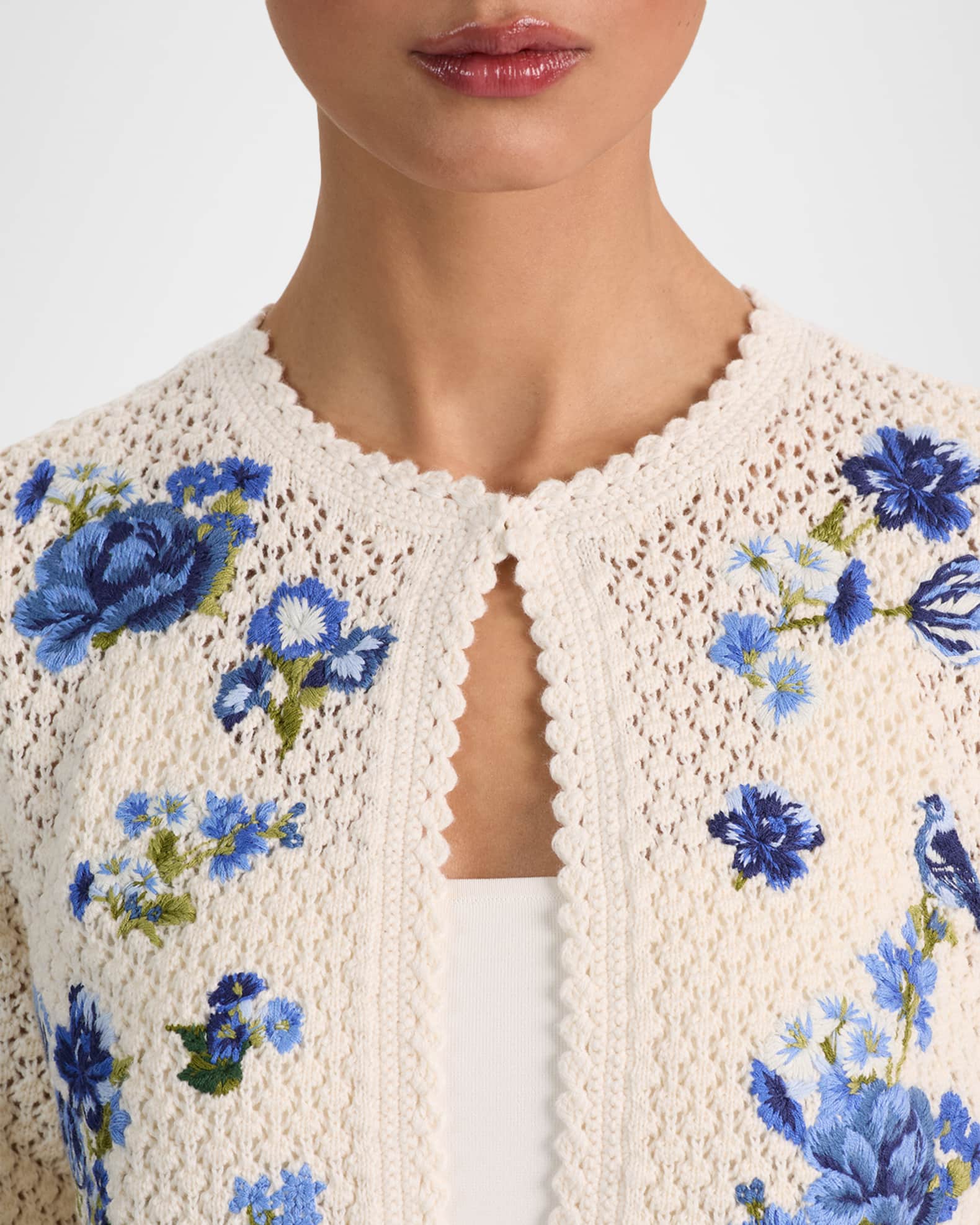新品定価10万alice+oliviaパールクリスタル刺繍カーディガンジャケット CARSON EMBELLISHED CARDIGAN in ENGLISH ROSE | ALICE + OLIVIA