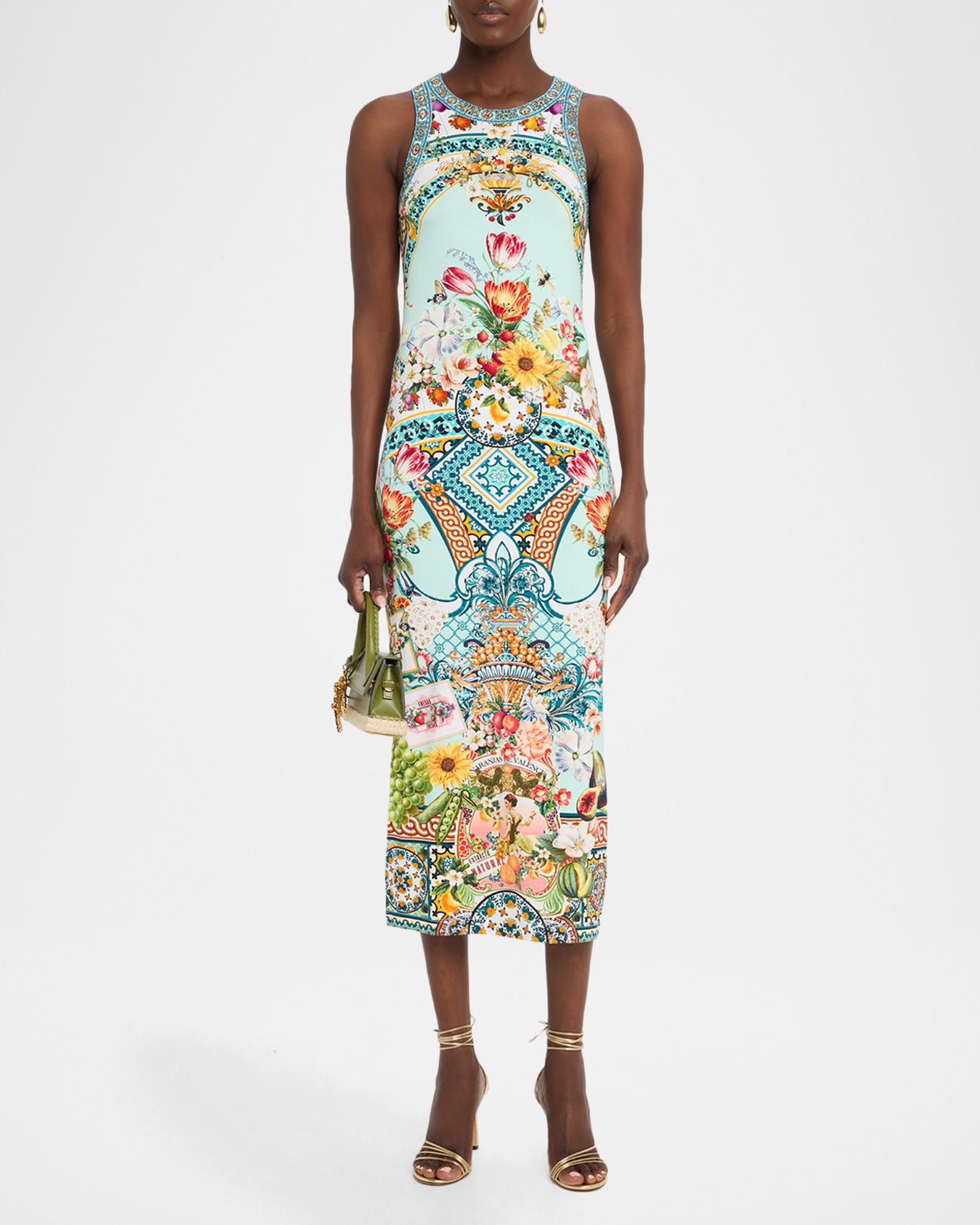 camilla jersey tank dress Magic Of The Mercado Print Midi Dress, Women's, M PO110