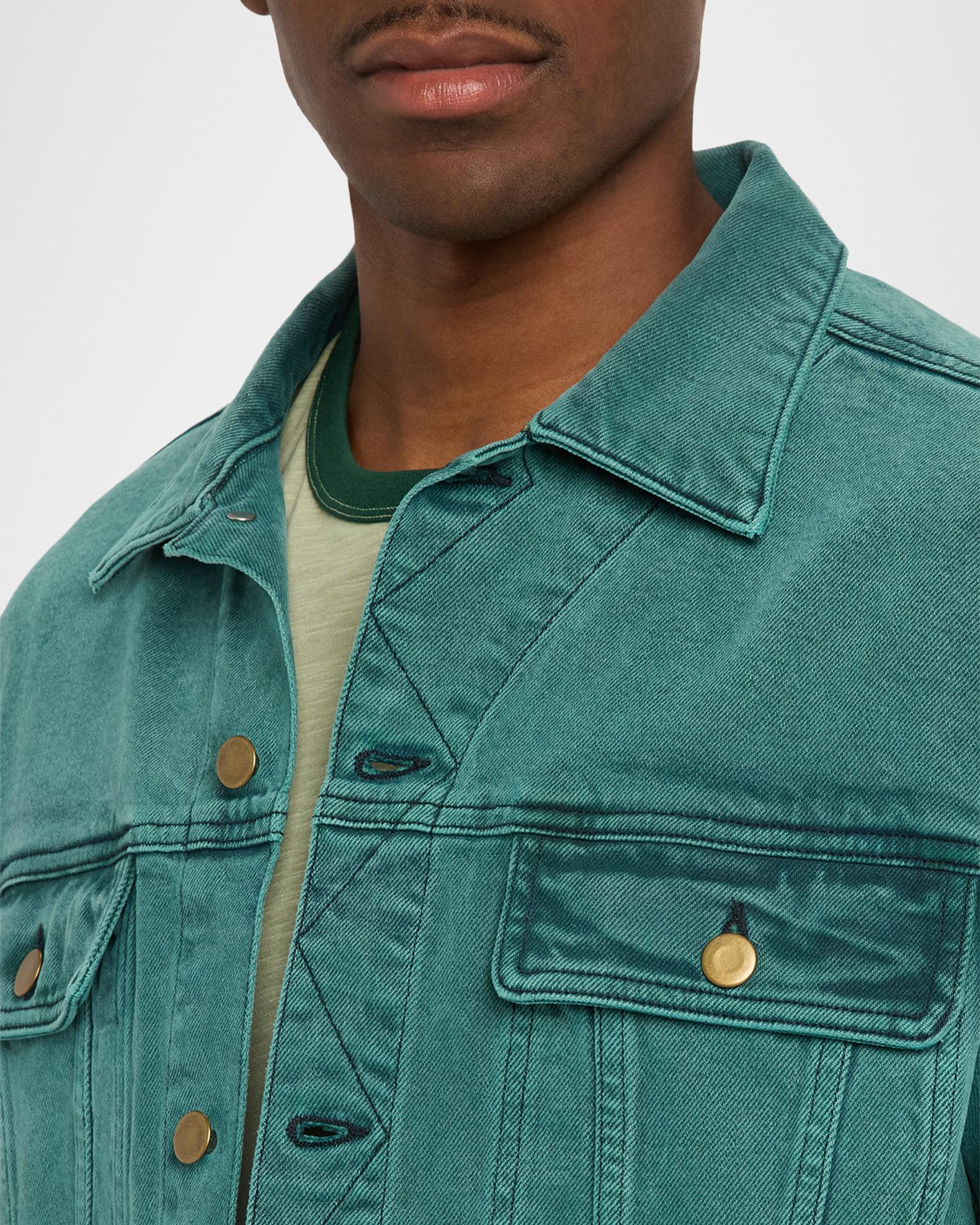 Sanderlak Men's Cropped Washed Denim Jacket | Neiman Marcus