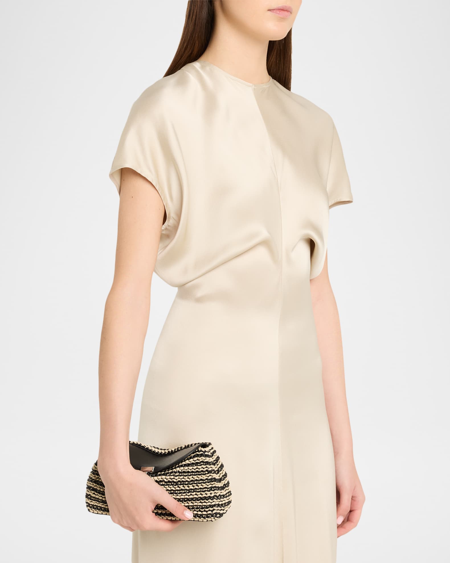 ミケランジェロ　ボウナロッテ Toteme Mini T-Lock Woven Leather Clutch Bag | Neiman Marcus