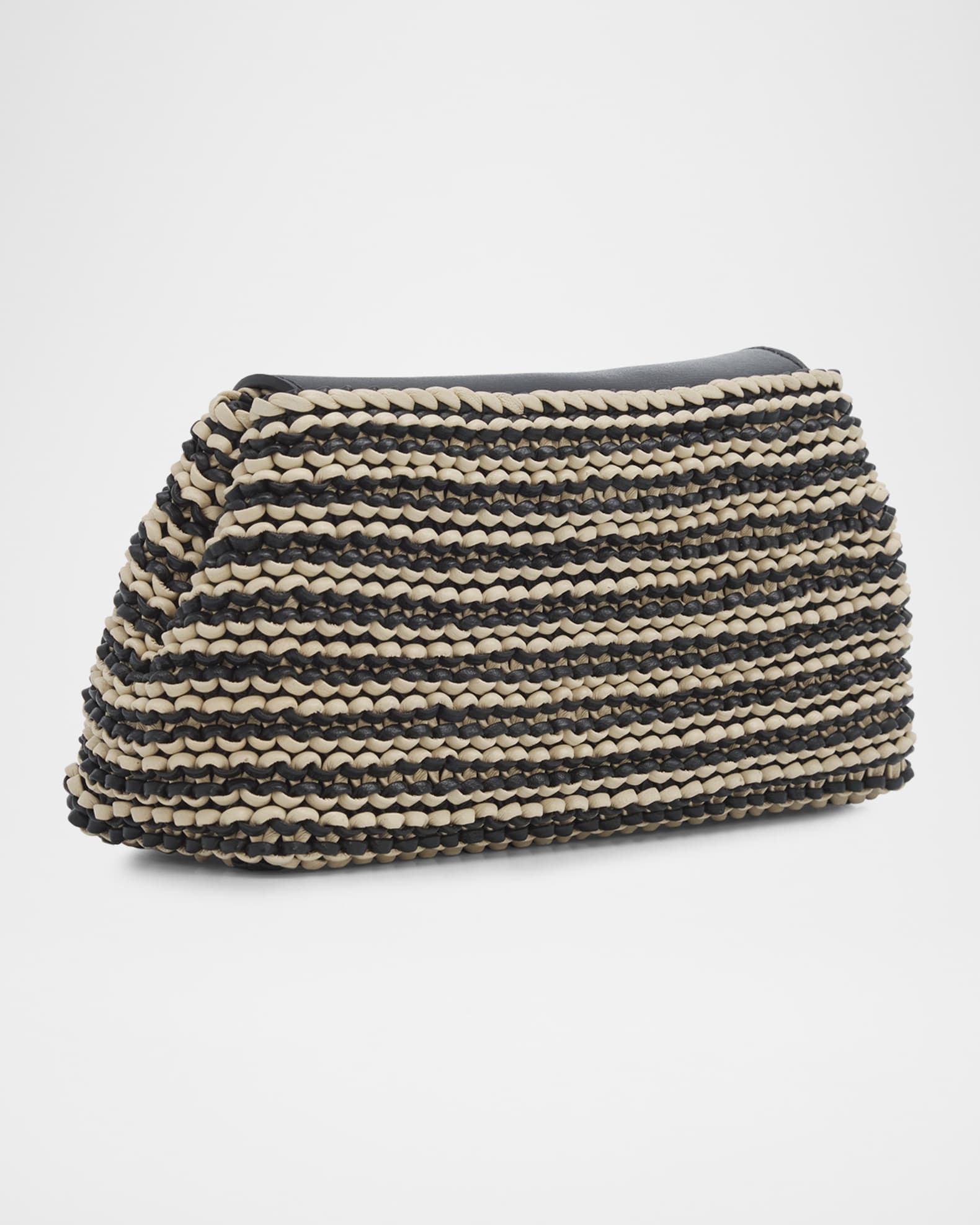 Toteme Mini T-Lock Woven Leather Clutch Bag | Neiman Marcus