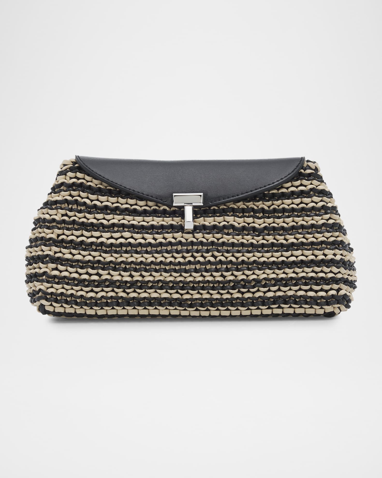 Toteme Mini T-Lock Woven Leather Clutch Bag | Neiman Marcus