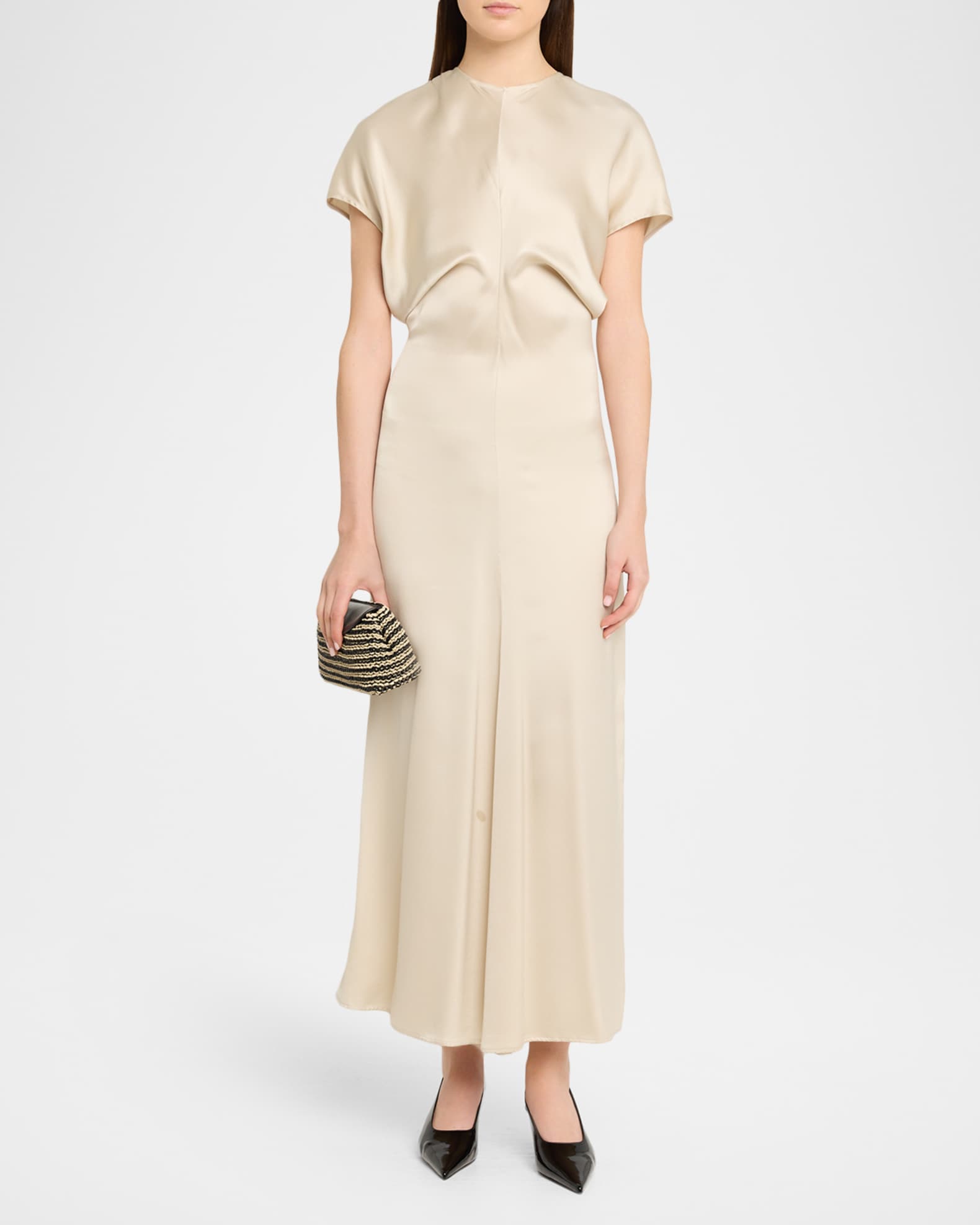 Toteme Mini T-Lock Woven Leather Clutch Bag | Neiman Marcus