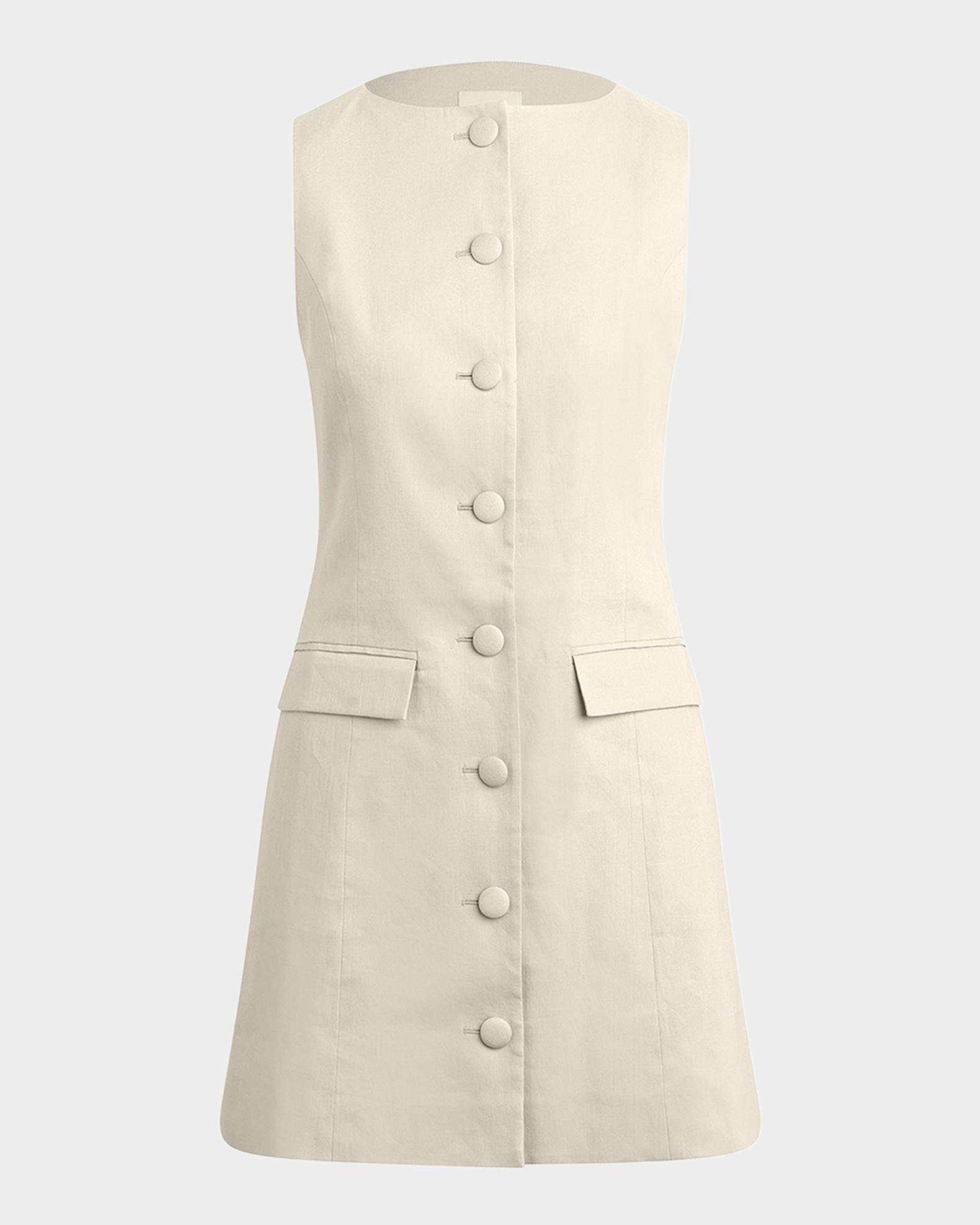 favorite daughter linen dress Favorite Daughter The Perfect Opportunity Linen Dress in White