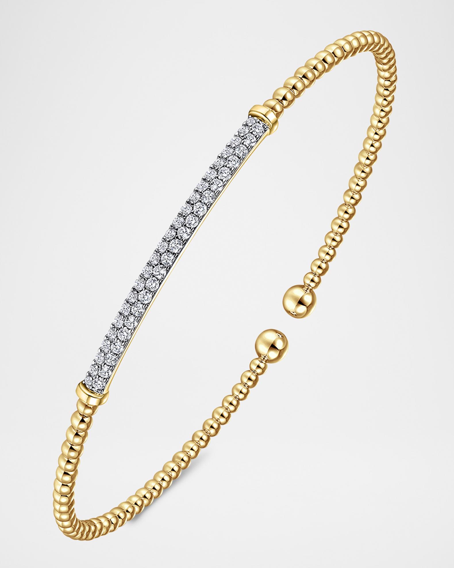 14K Gold Bujukan Diamond Bar Split Bangle | Neiman Marcus