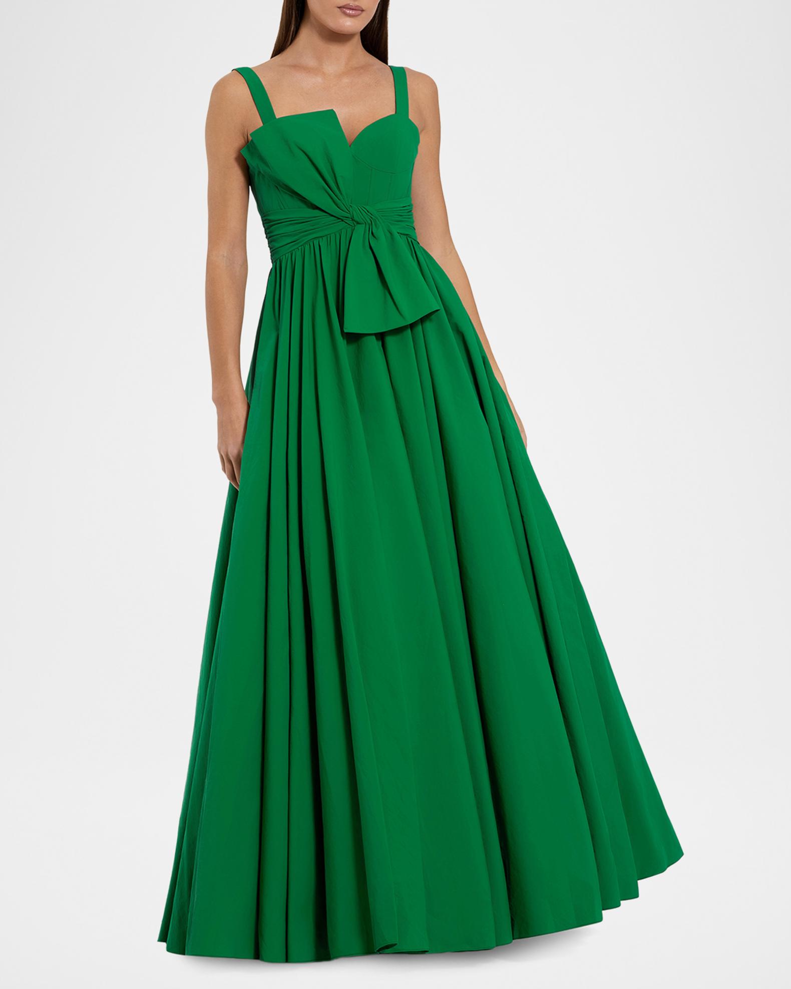 Mac Duggal Sweetheart Bow-Front Faille Gown | Neiman Marcus