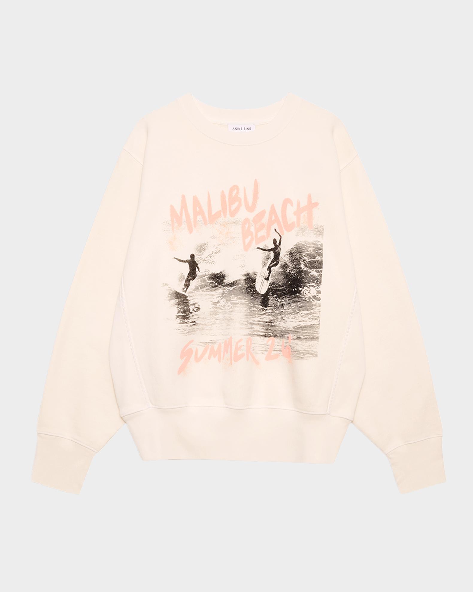 ANINE BING Harry Shrunken Crewneck Sweatshirt | Neiman Marcus