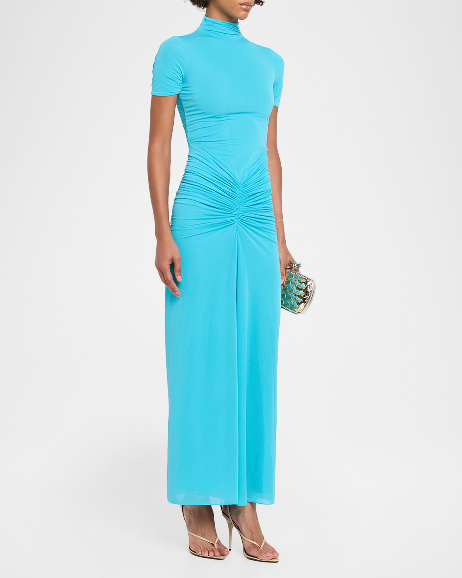 Ronny Kobo Enid Ruched Tissue Jersey Maxi Dress | Neiman Marcus