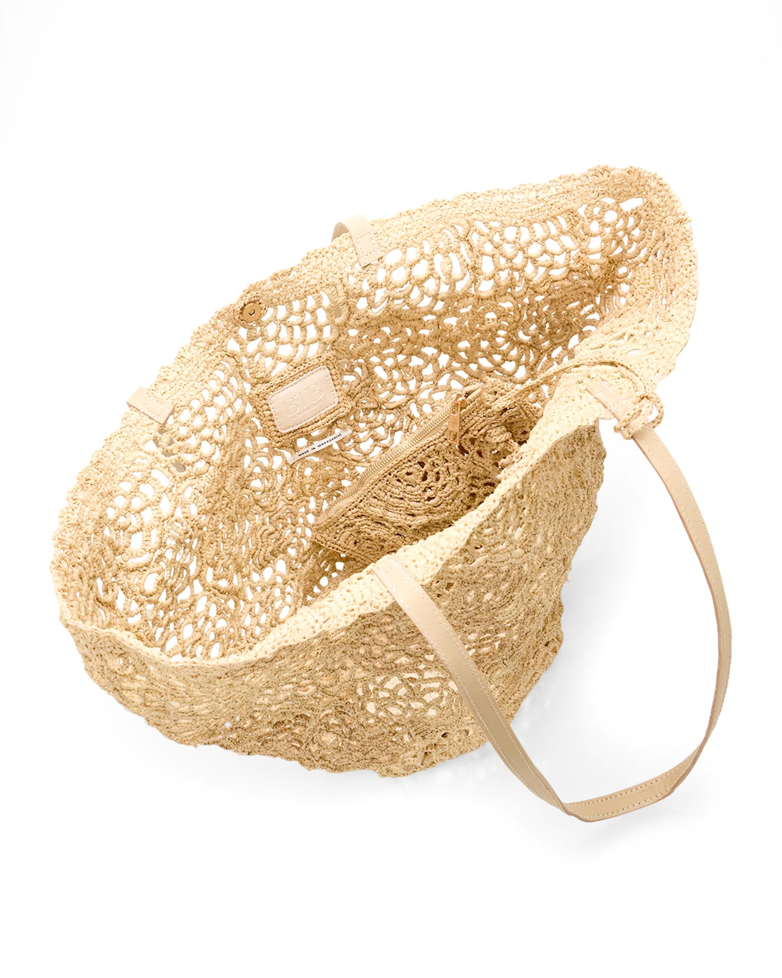 BTB Los Angeles Lacera Woven Raffia Tote Bag | Neiman Marcus