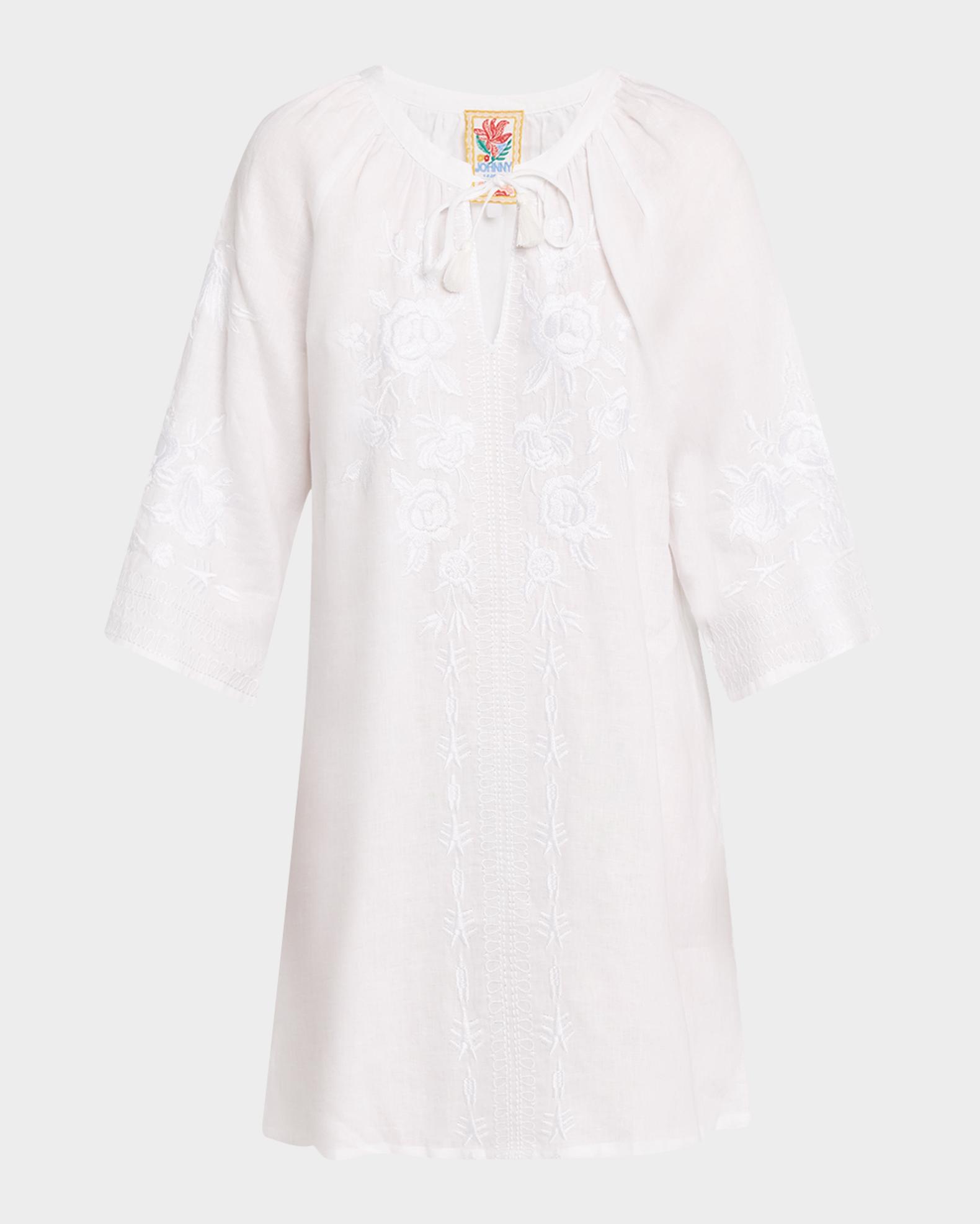 johnny was white embroidered dress Johnny Was Relaxed Raglan Dress