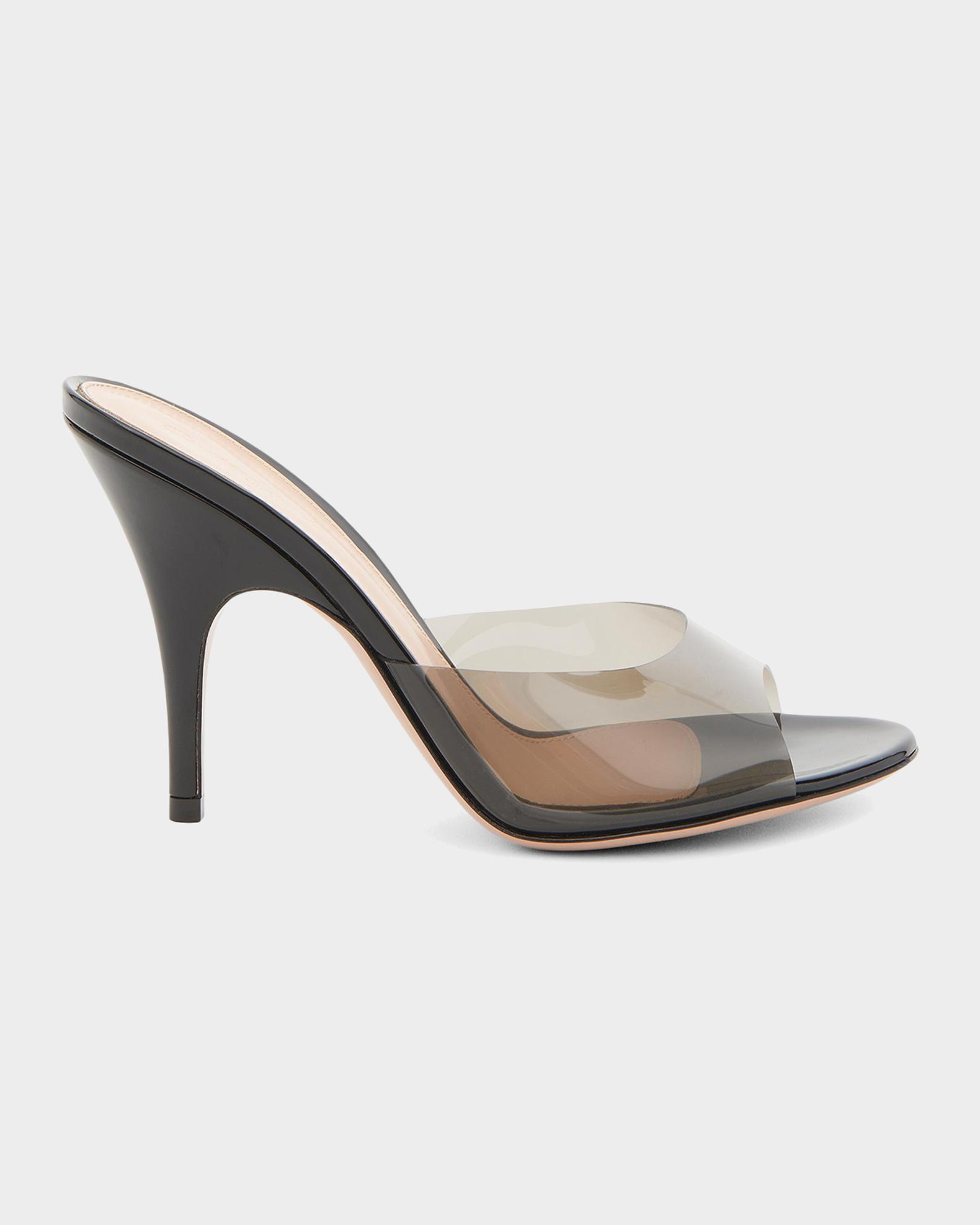 Gianvito Rossi 95mm Clear Mule Sandals | Neiman Marcus