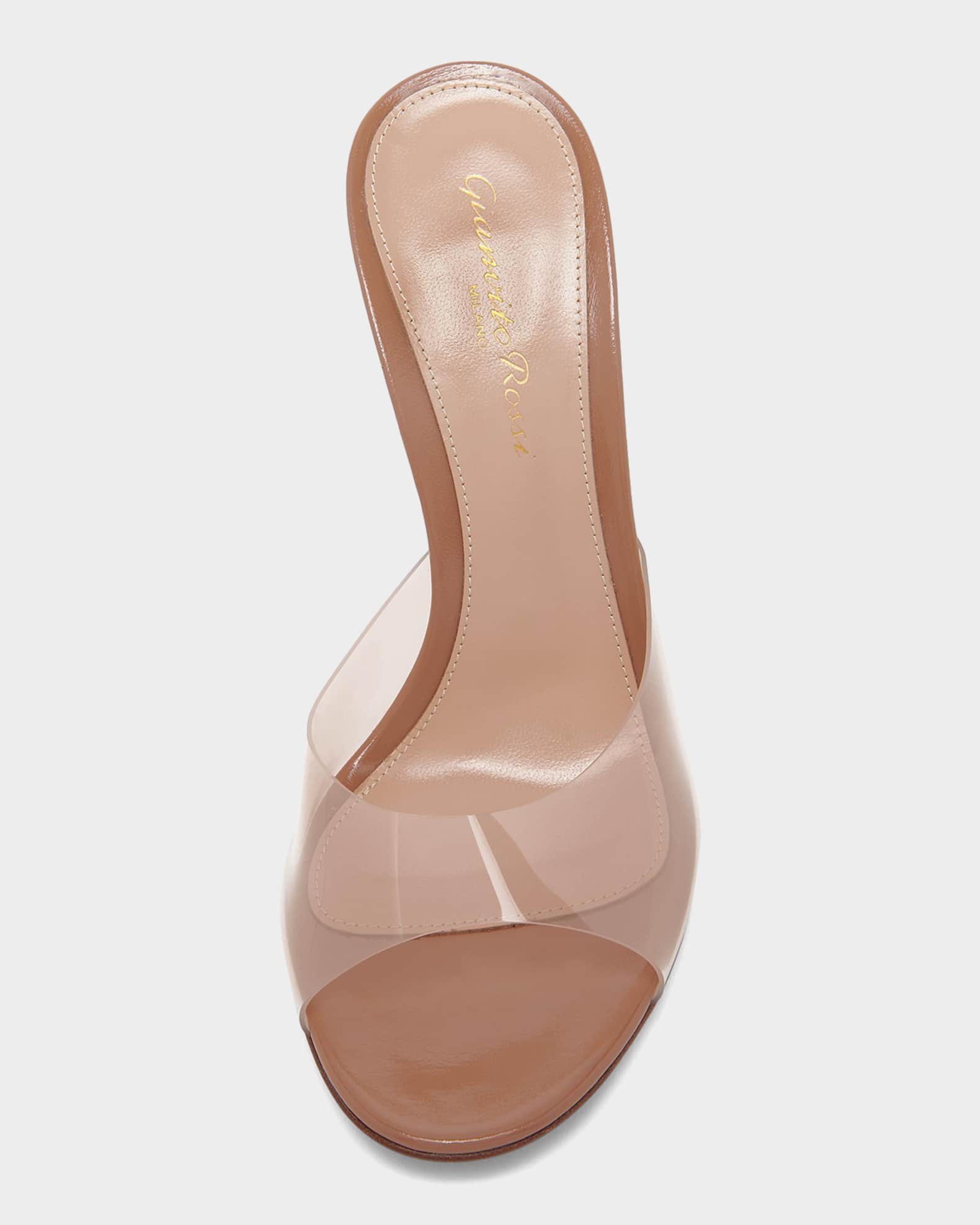 Gianvito Rossi 95mm Clear Mule Sandals | Neiman Marcus